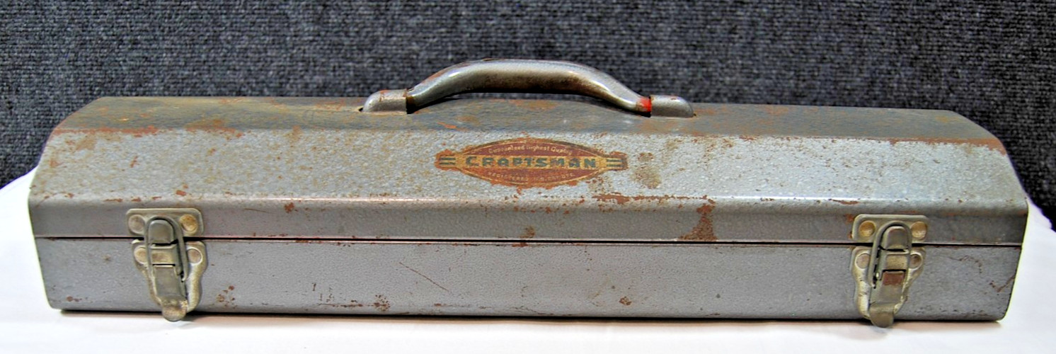 Craftsman USA 1950s Vintage Tool Box Tombstone Metal with Socket Tray RARE HTF