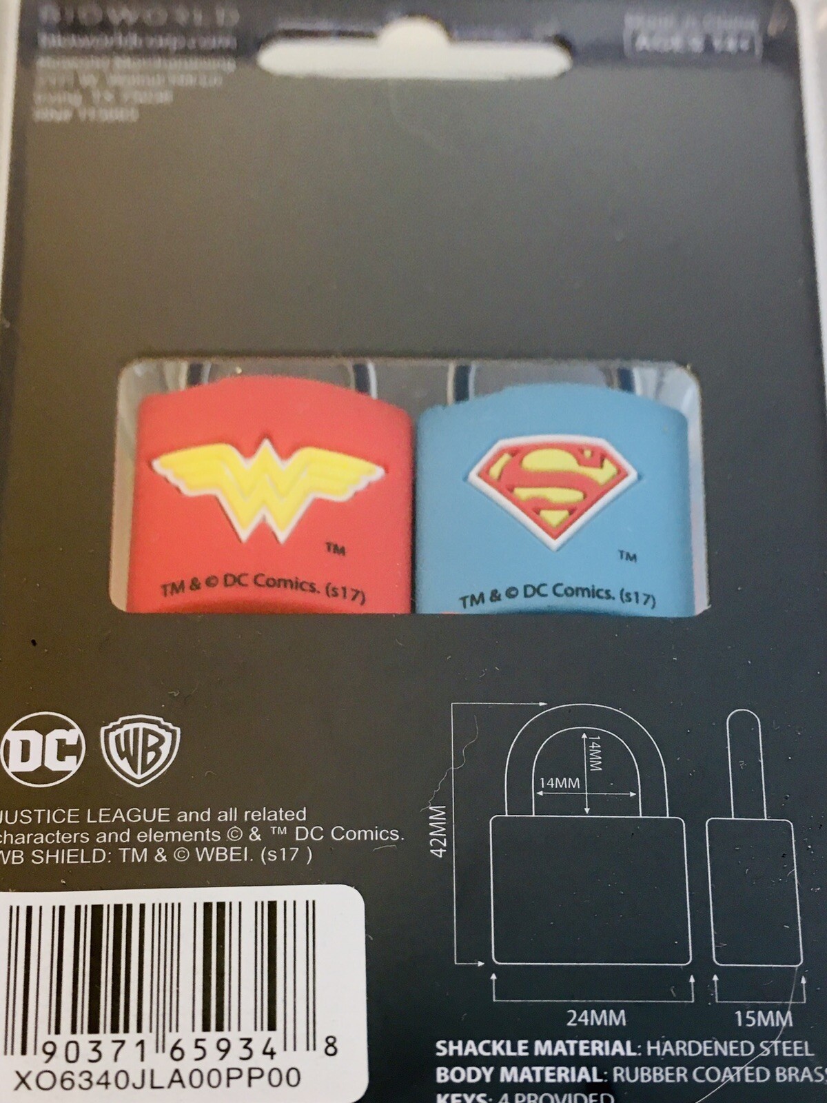 DC Comics Superman and Wonder Women ~ Set of 2 Mini Padlocks with Keys