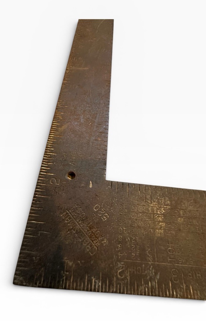 Vintage Craftsman Steel Framing Square Ruler No. 520 Full Size Made in USA