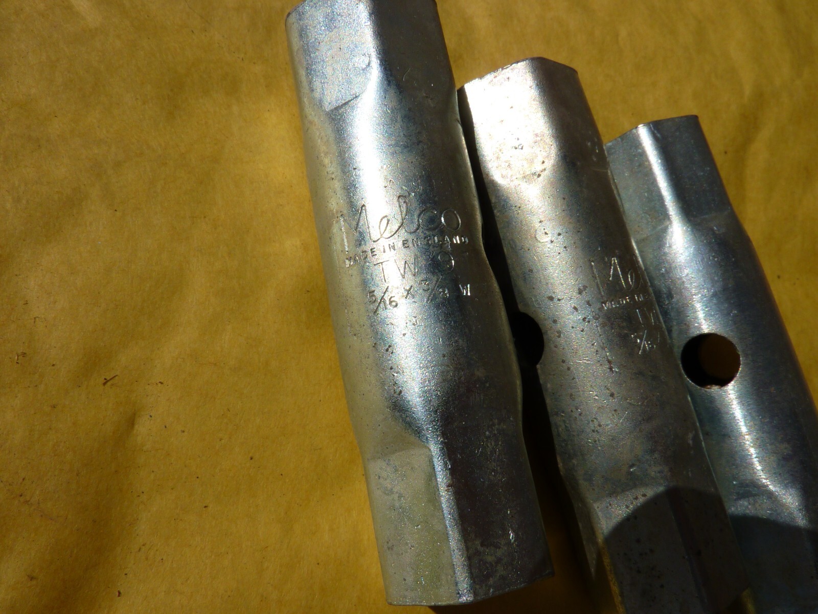 MELCO tubular box spanner. 5/16 x 3/8 W TW 9. New old stock.