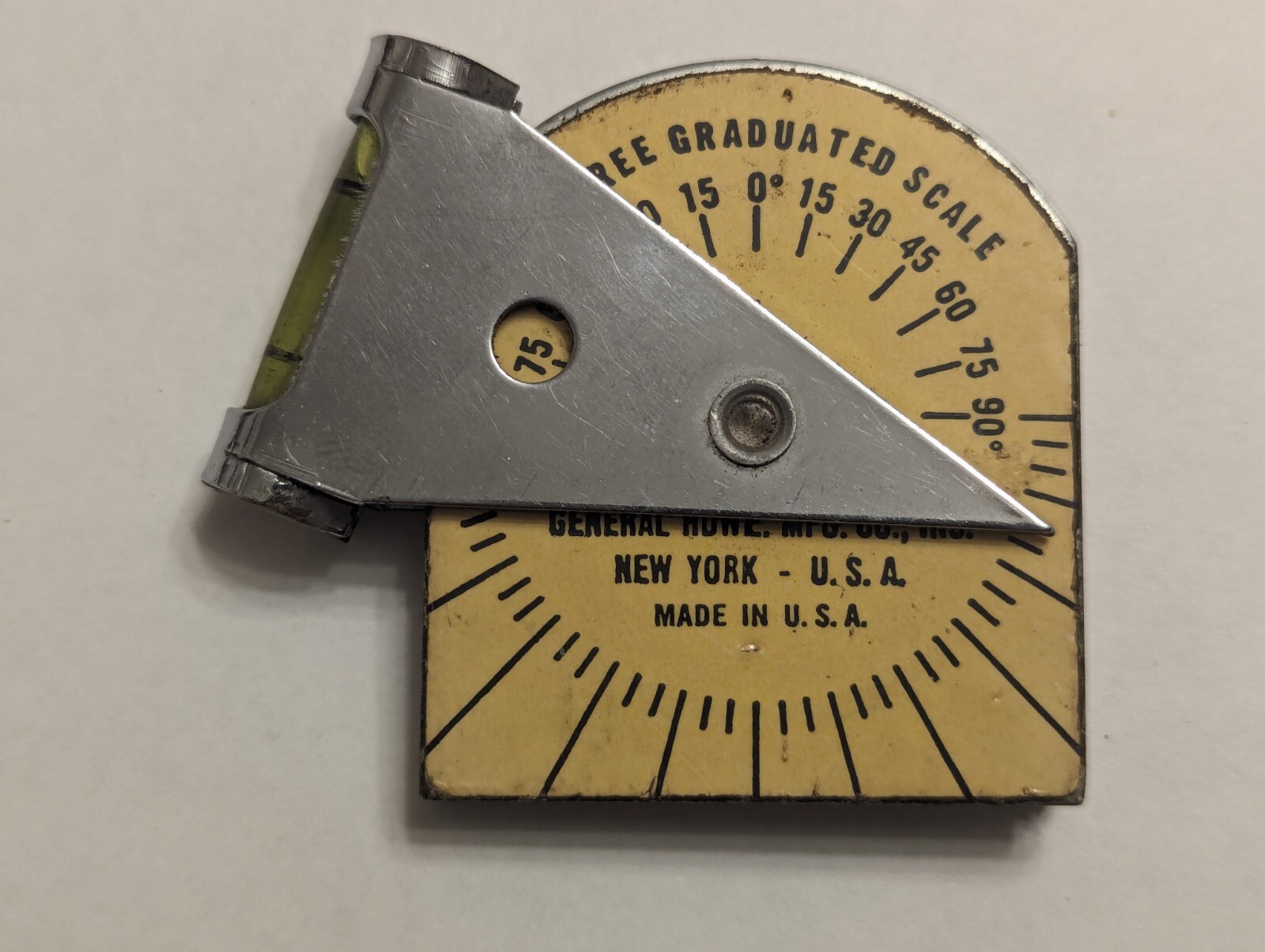 Vintage General Magnetic Level Protractor 1mm Degree Graduated Scale USA