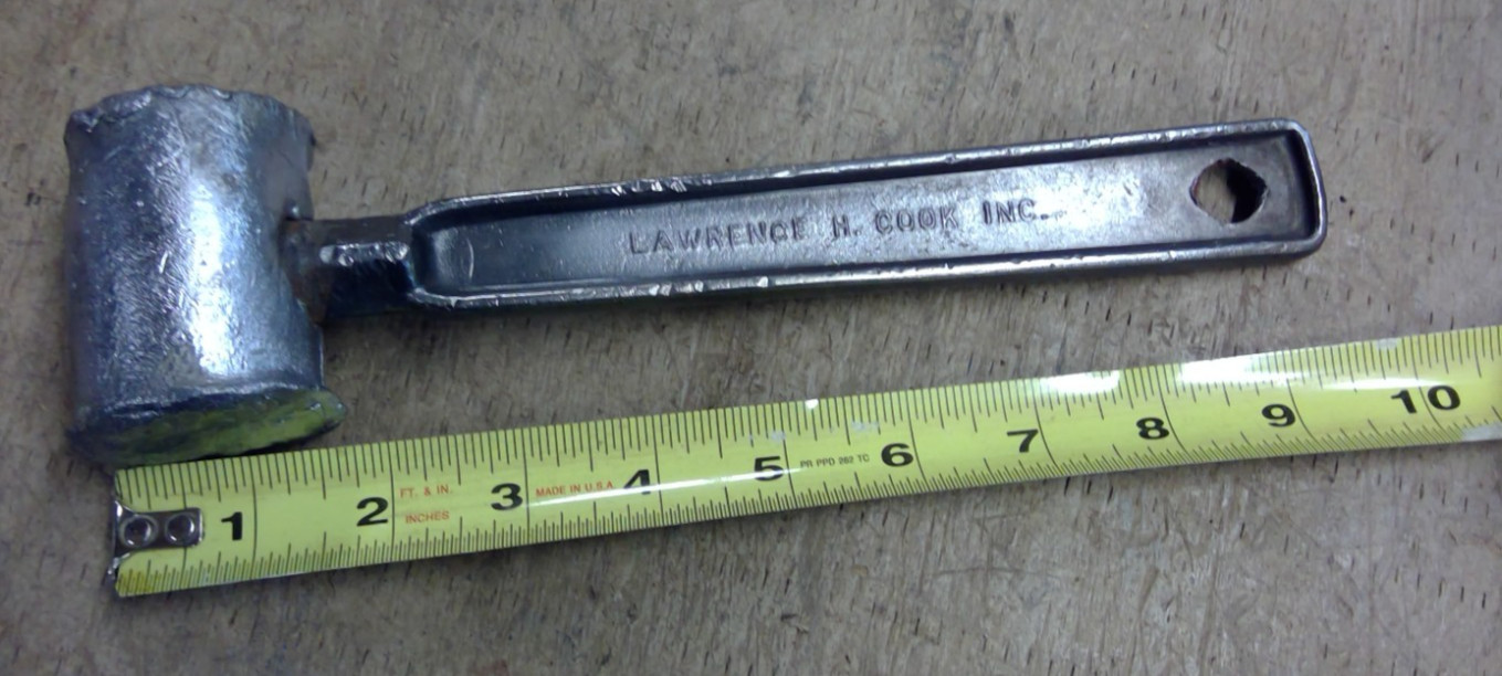 Cooks Lead Hammer 2 lb 8 oz TOTAL Weight LAWRENCE H. COOK E. PROVIDENCE R.I. USA