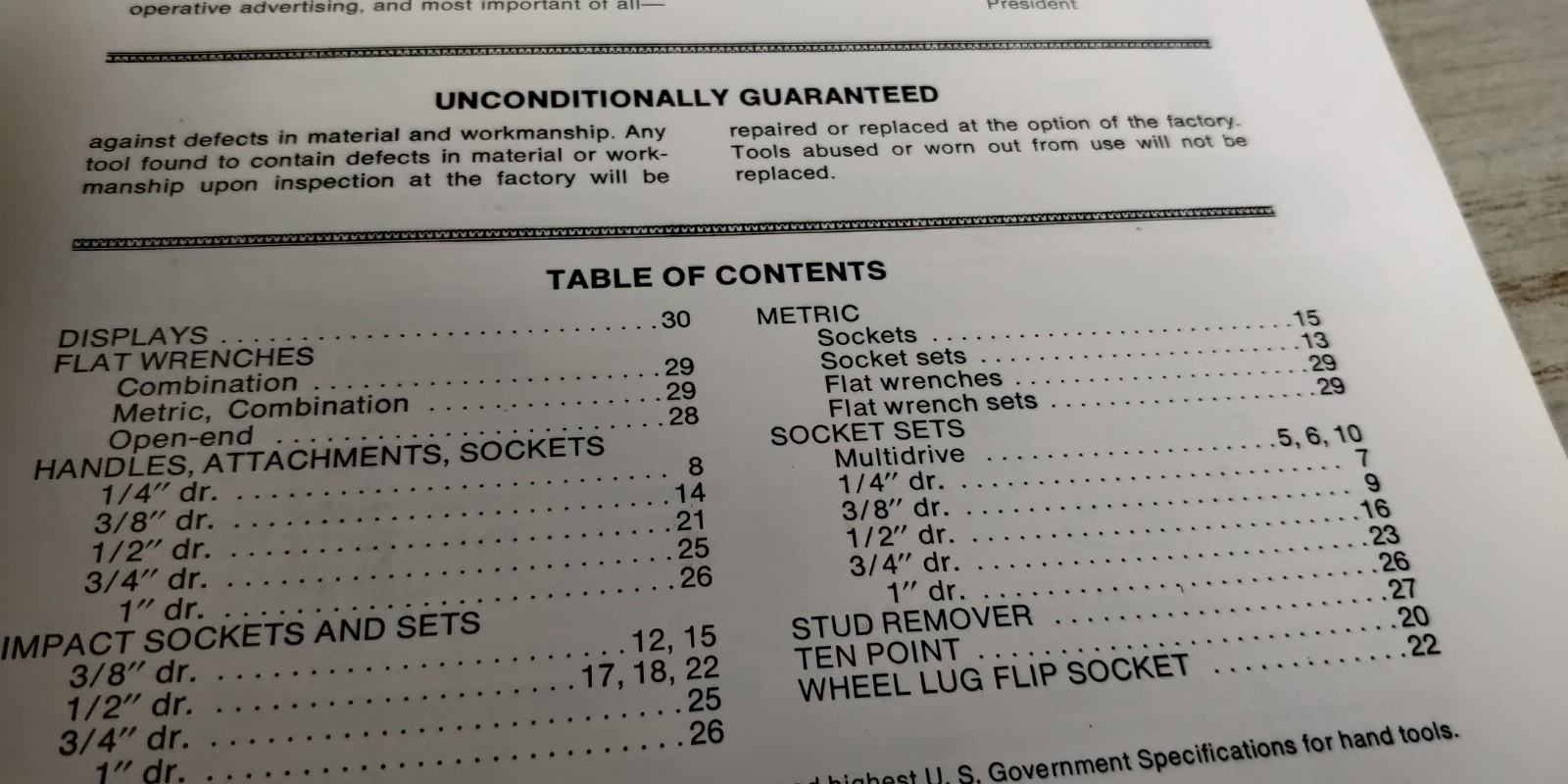 1973 WRIGHT Catalog #110 tools sockets ratchets C1