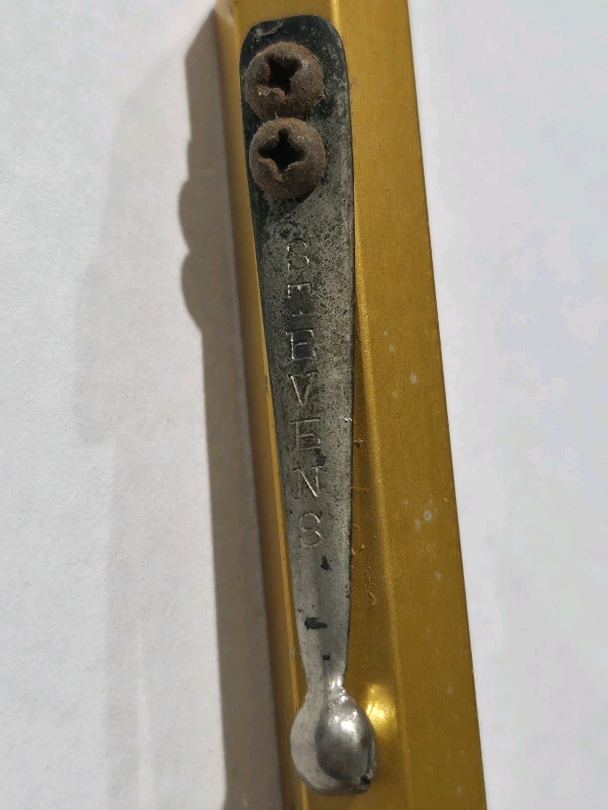 Vintage Stevens Gold Tone Pocket Spirit Level With Clip