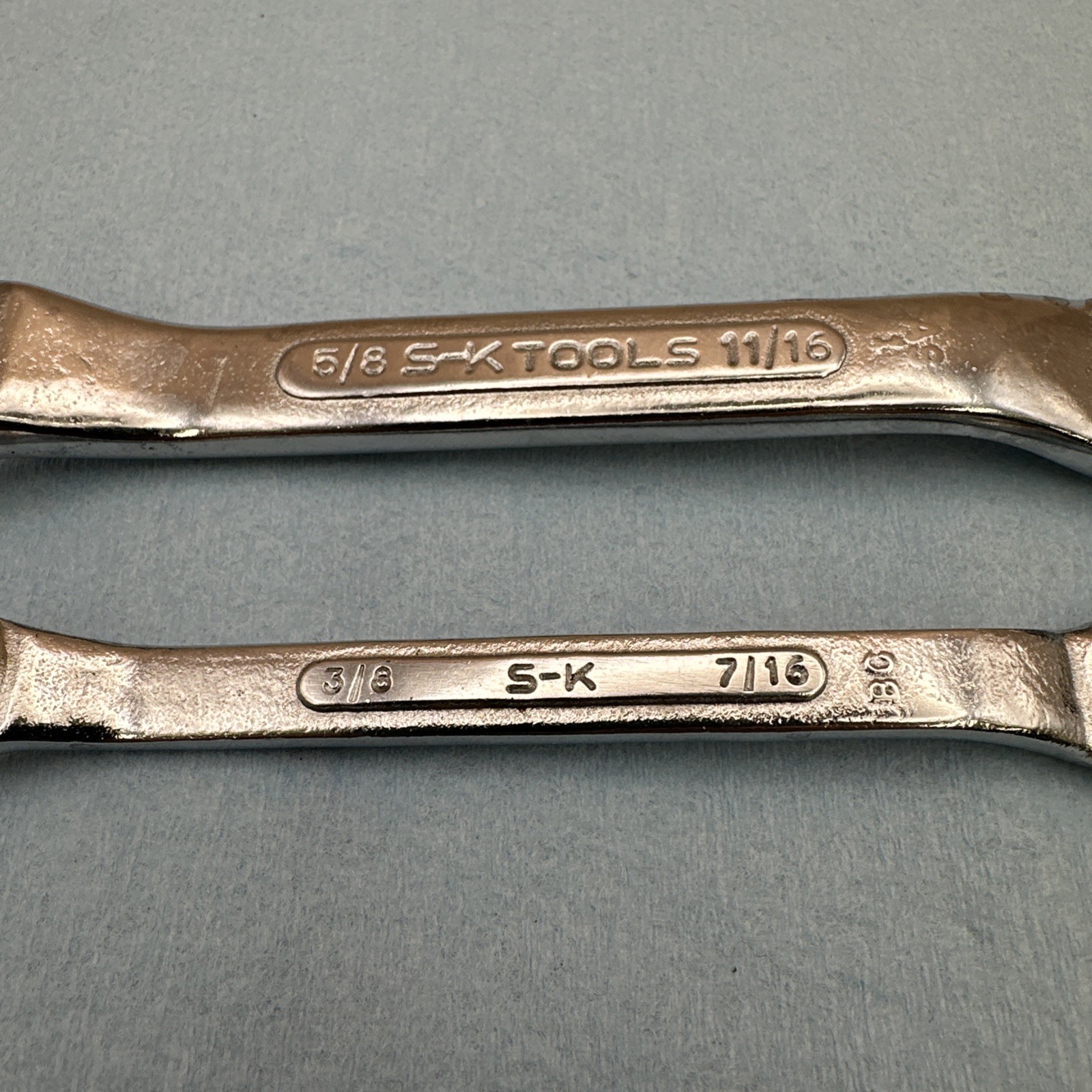 SK Tools USA – Two 6 Point Stubby Box Wrenches 3/8” X 7/16” & 5/8” X 11/16” Nice