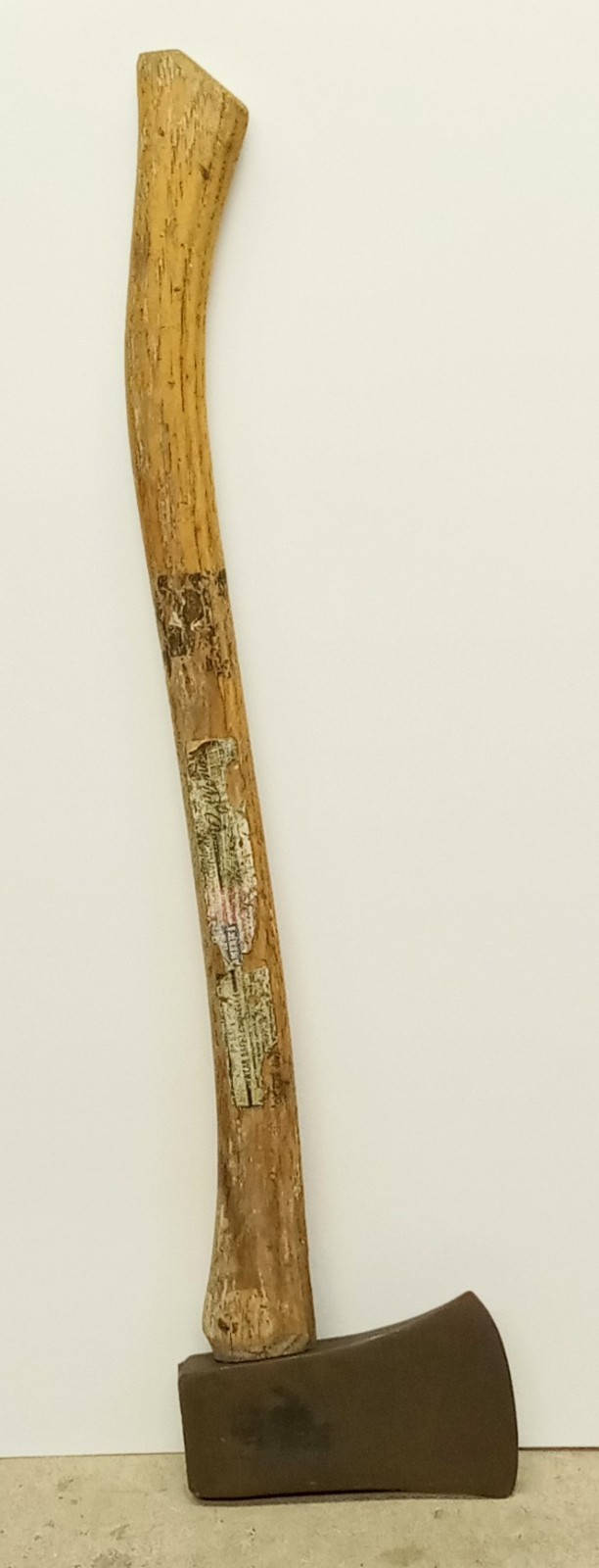 VTG Collins Single Bit Axe Head w/Original Hickory Handle & Paper Label