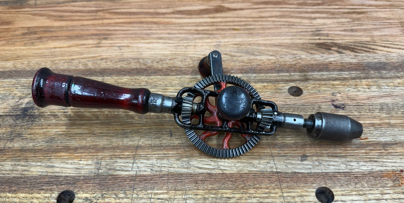 Antique CRAFTSMAN Hand Drill w/ Bit Storage & Side Handle USA