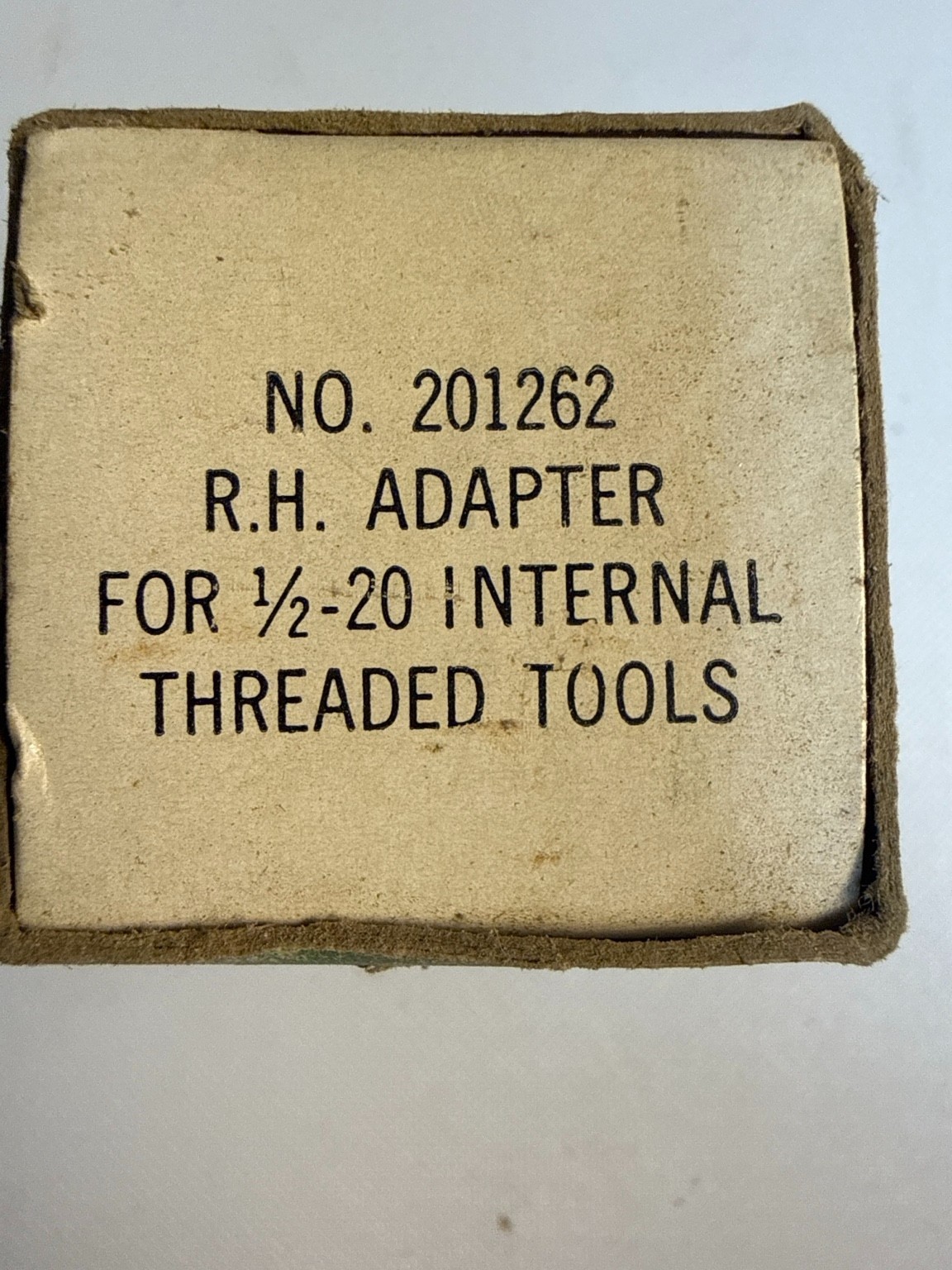 Vintage DeWalt No 201262 R.H. Adapter Empty Box 1/2-20 Tool Accessory