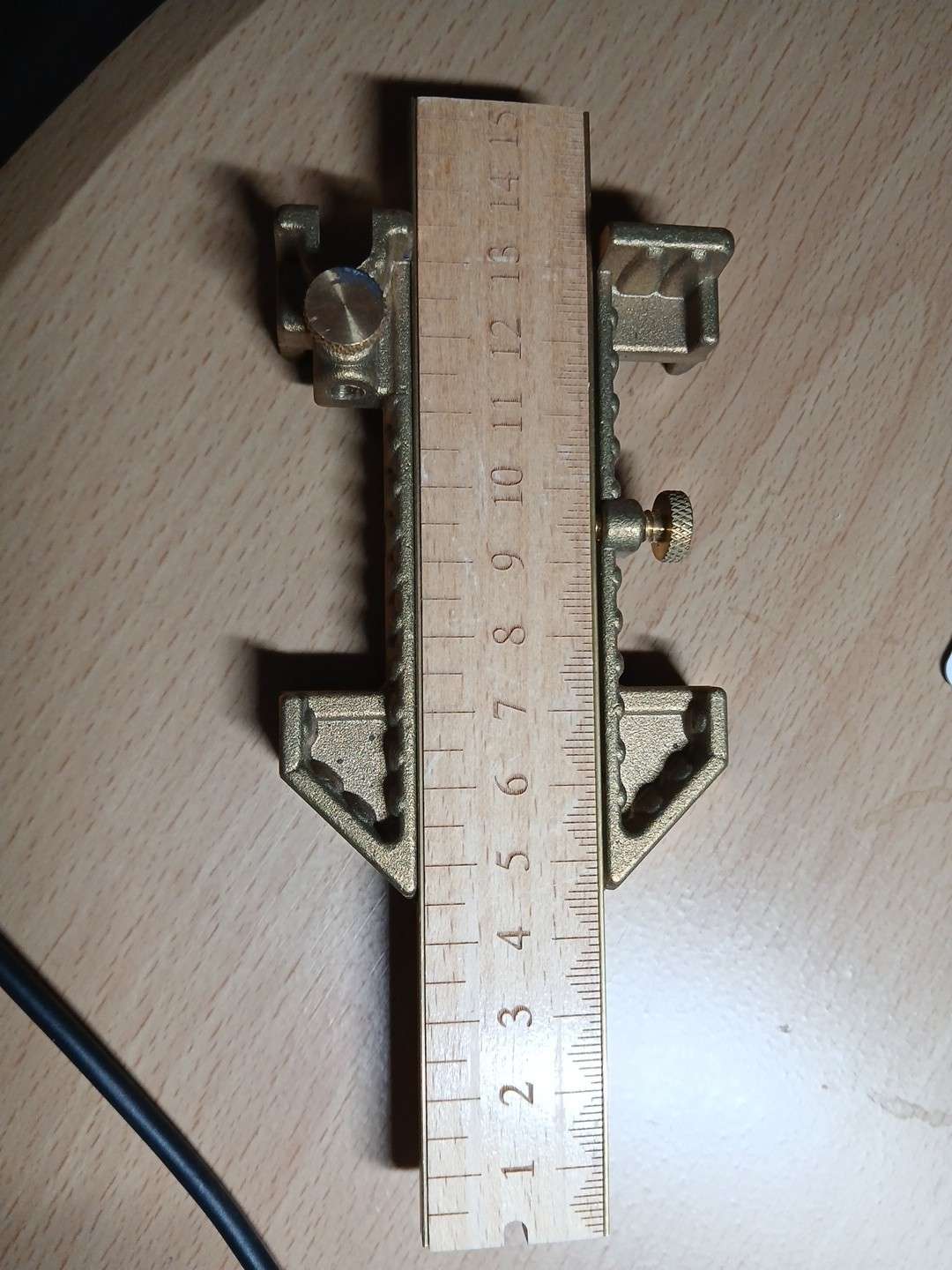 Garrett Wade Odd Job Brass Tool w/ 6″ Ruler P100932 ~ Very Good