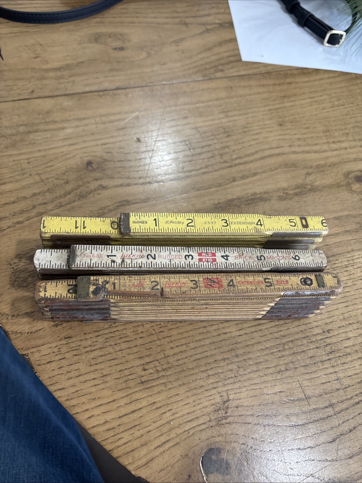 Lot Of 3 Vintage 6’ Extension Rule Measuring Sticks Lufkin X46 636 JC Penney 259