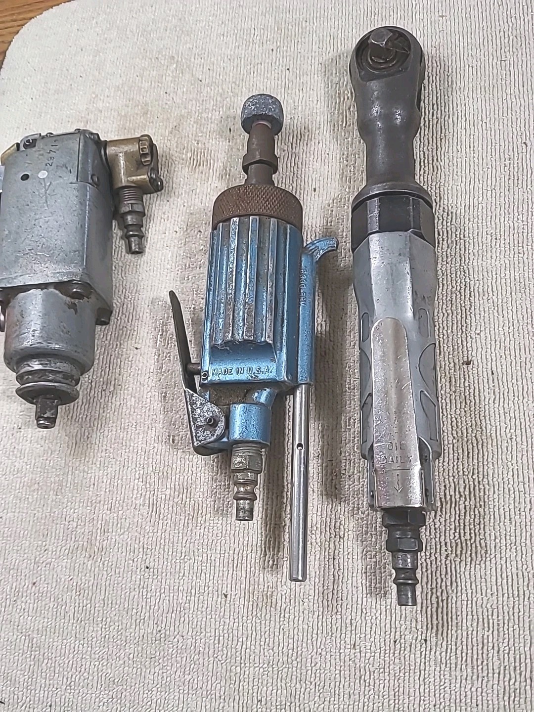 Vintage SK Tools – 3/8” Drive Palm Pneumatic Ratchet,Stanley & Grinder Tool Lot