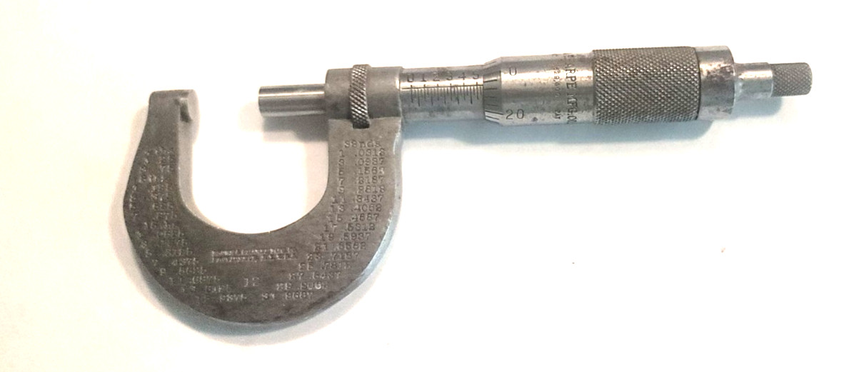 VINTAGE BROWN & SHARPE No.12 MICROMETER = 0″- 1″ MACHINIST TOOL MADE IN USA