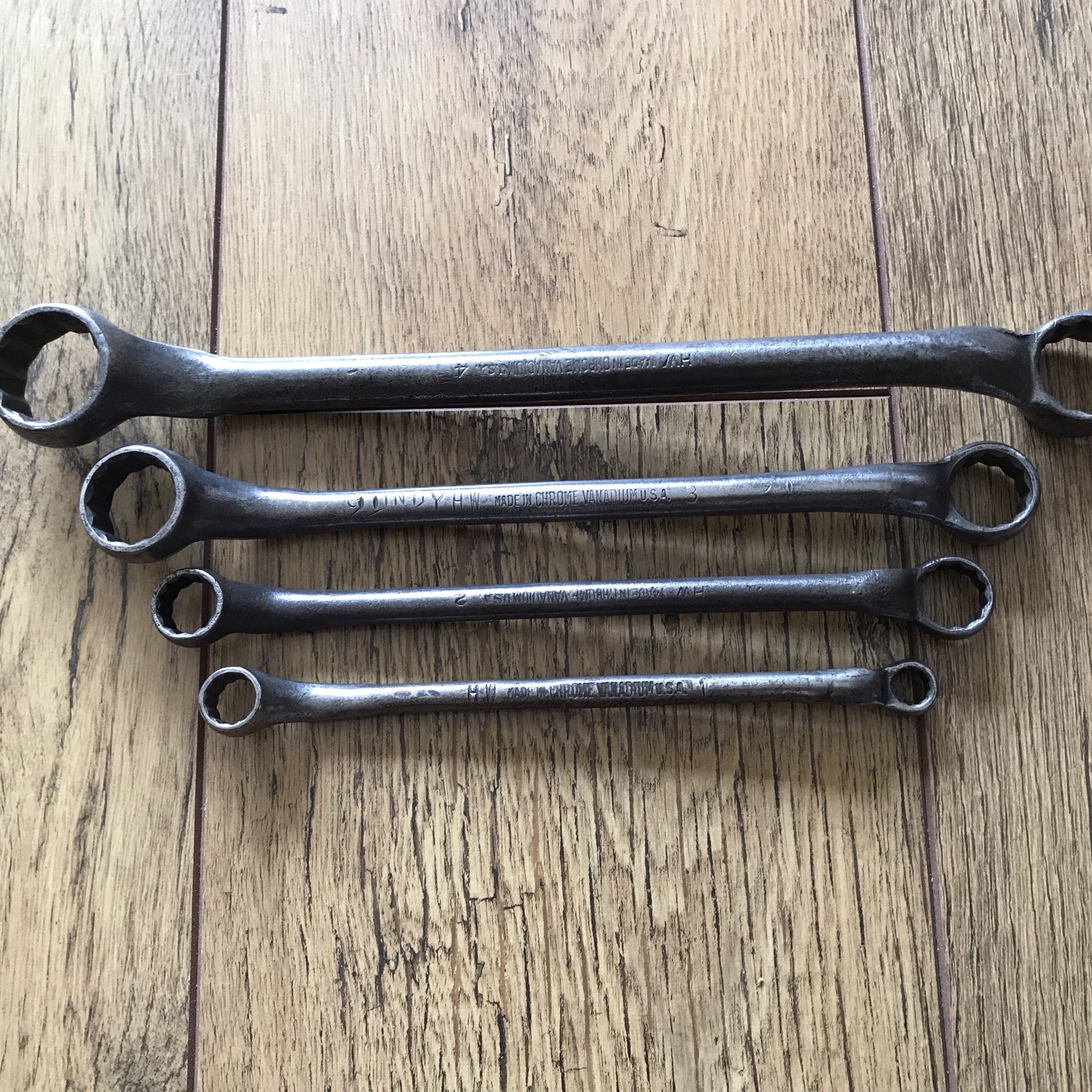 4 Vintage USA 🇺🇸 Hinsdale Whitworth Ring Spanner’s 9/16” To 1/8” W .