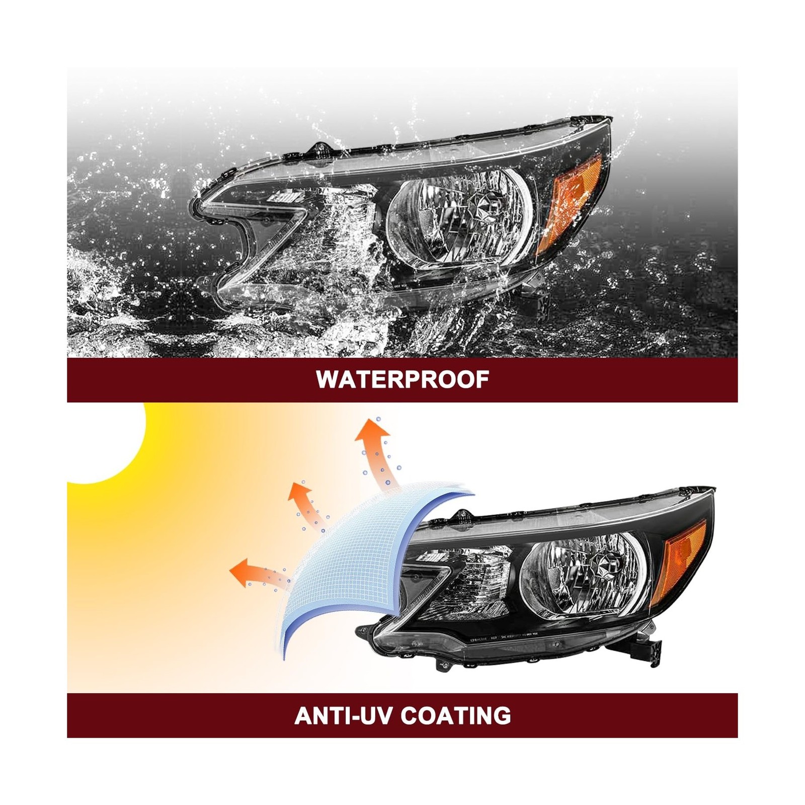 JSBOYAT Headlight Assembly Replacement for 2012 2013 2014 Honda CR-V OE Style…