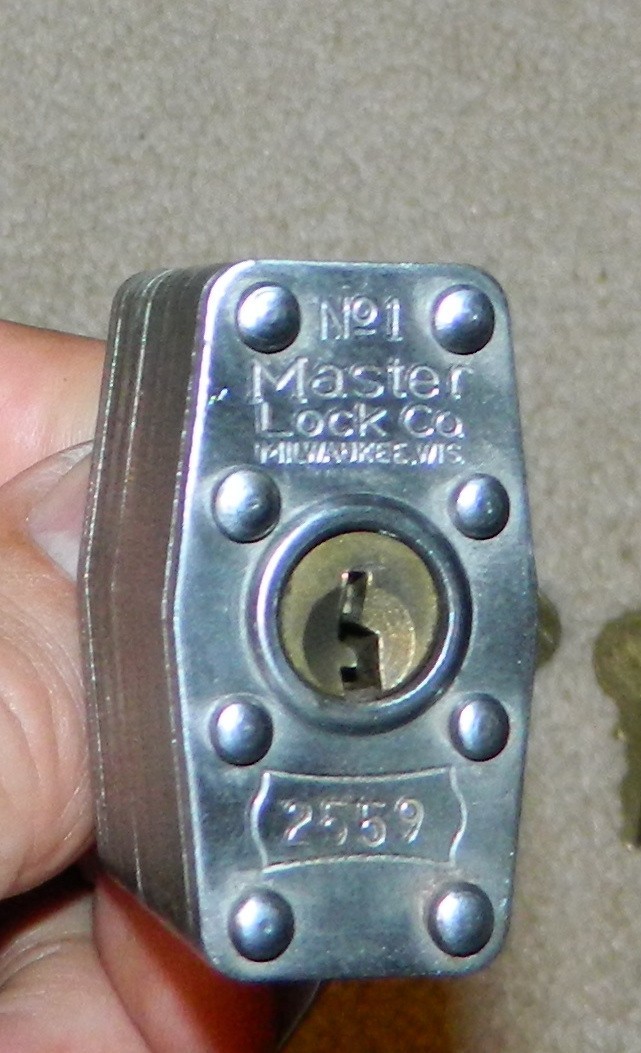 Antique No.1 Master Lock Co. Lock With Original Lion Master Keys Works.