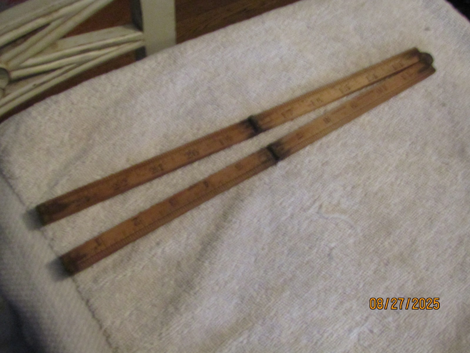 Vintage Warranted Boxwood & Brass Folding Ruler 24″ Pat’d 12-3-18 made in USA