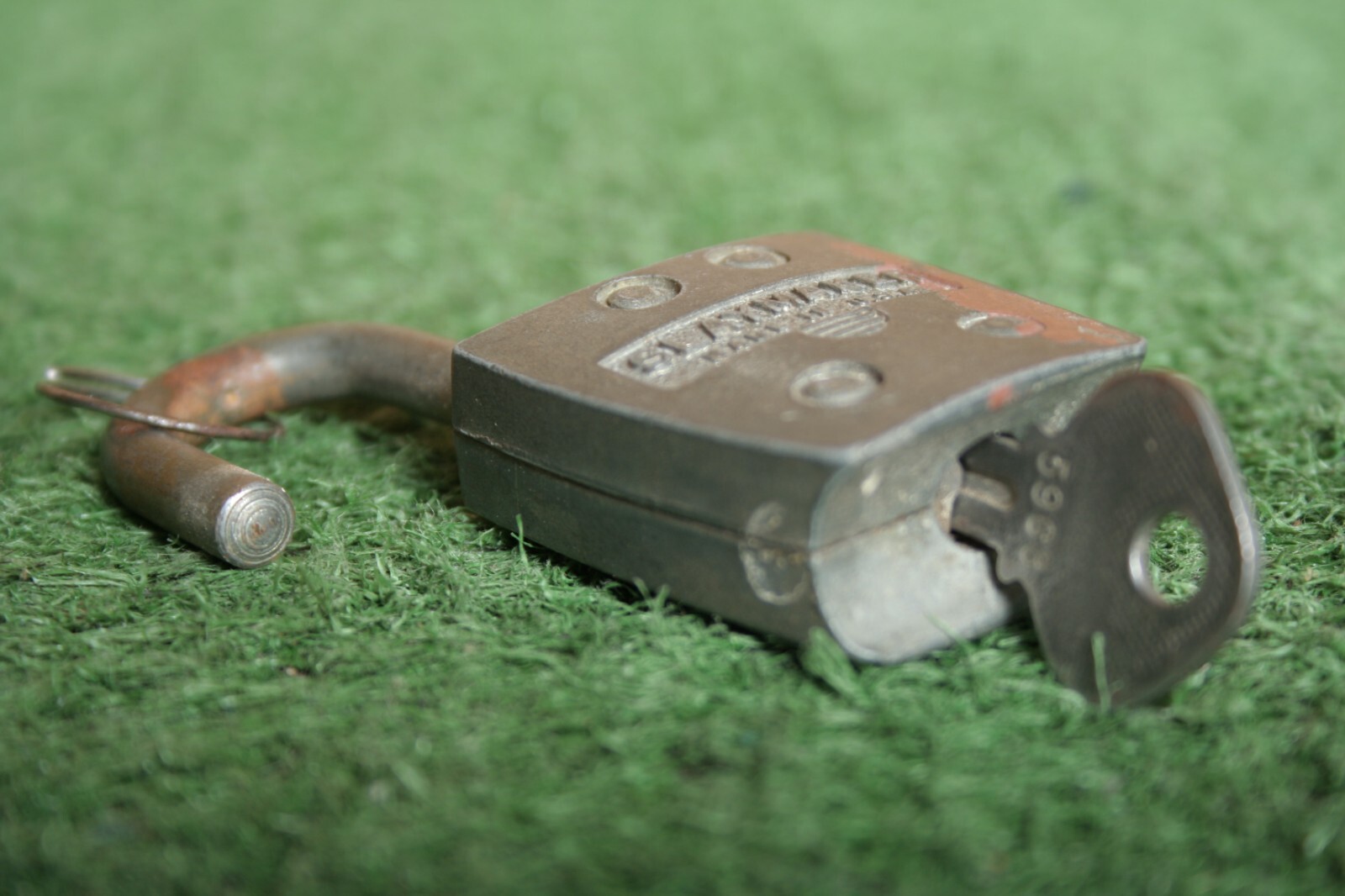 Vintage SLAYMAKER Rustless Padlock Lock w/Key