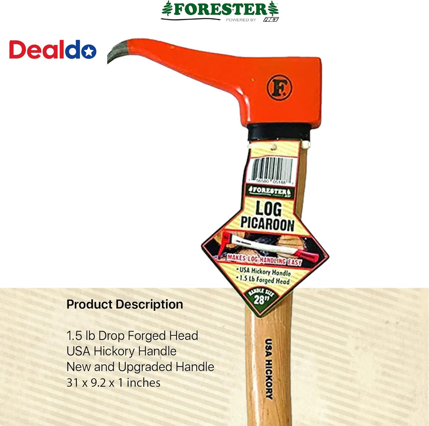 Pickaroon Logging Tool 28In | USA Hickory Handle | Hookaroon Logging Tool | Log
