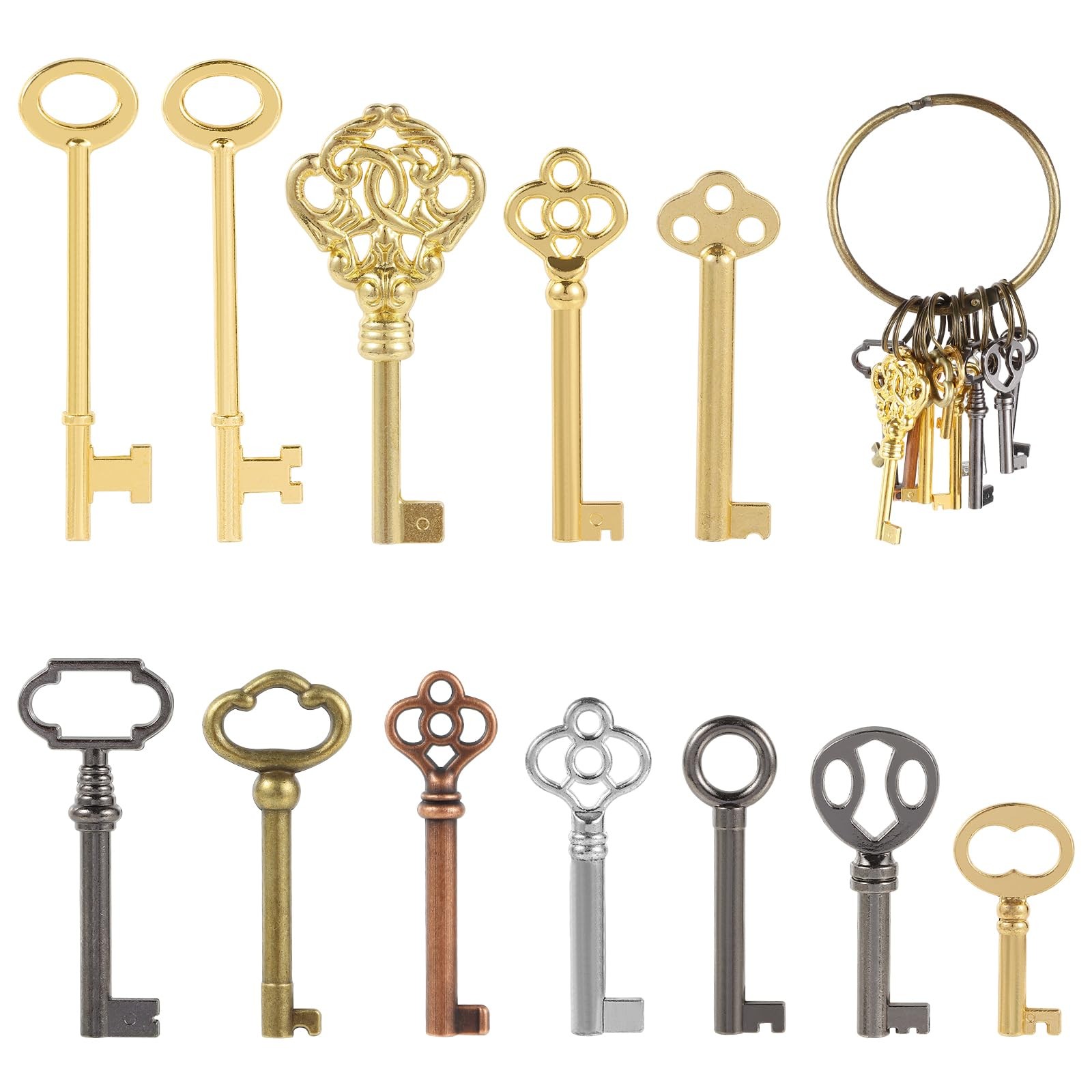 12PCS Hollow Barrel Skeleton Key, Universal as shown in the figure