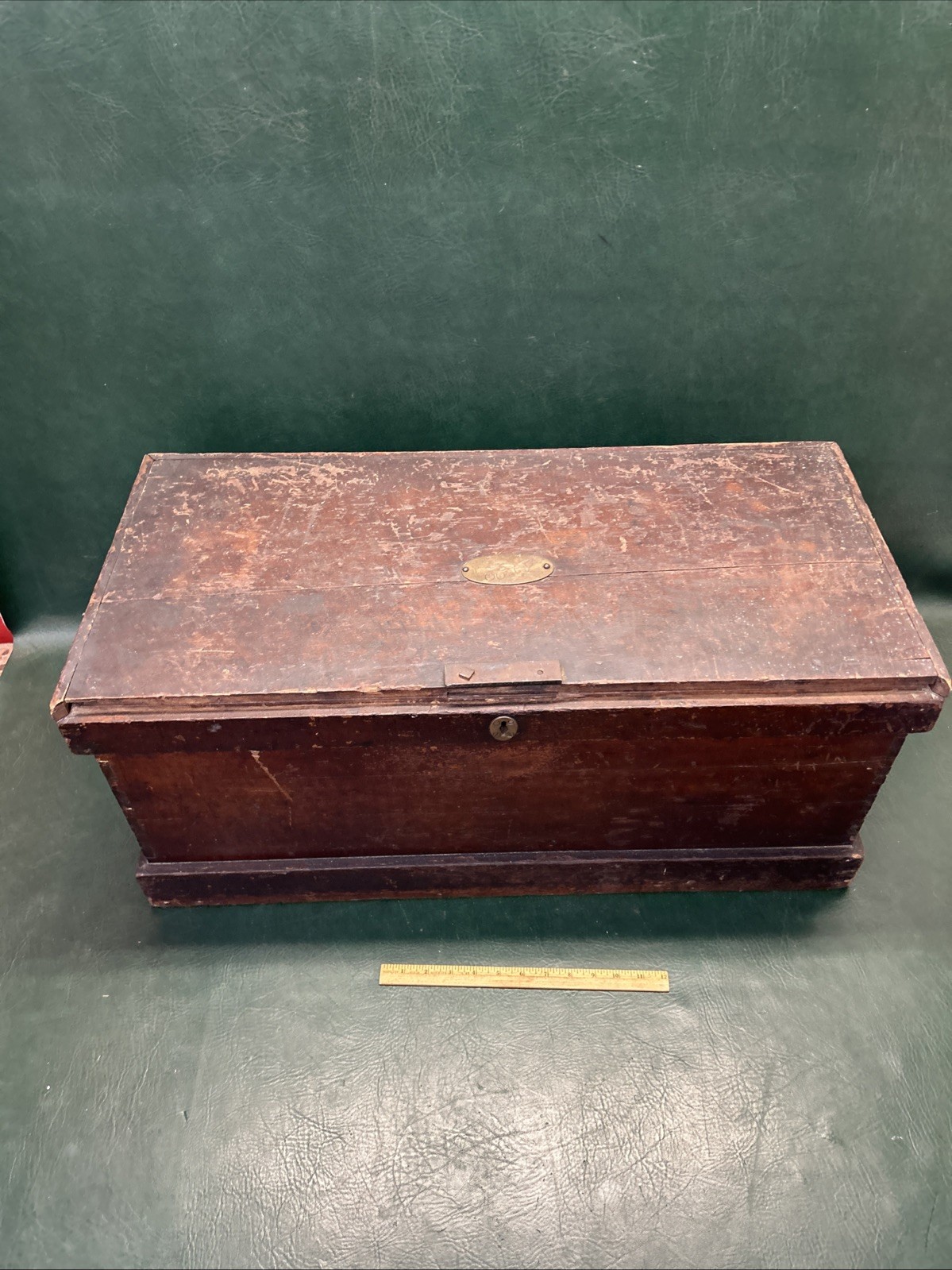 Antique Dovetailed Carpenter’s Tool Box ~W/ Harness Racing Sulky Plague