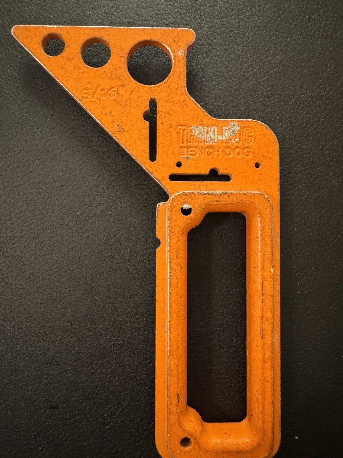 Vintage Temple TC Bench Dog Hold Down Woodworking Clamp Tool Orange