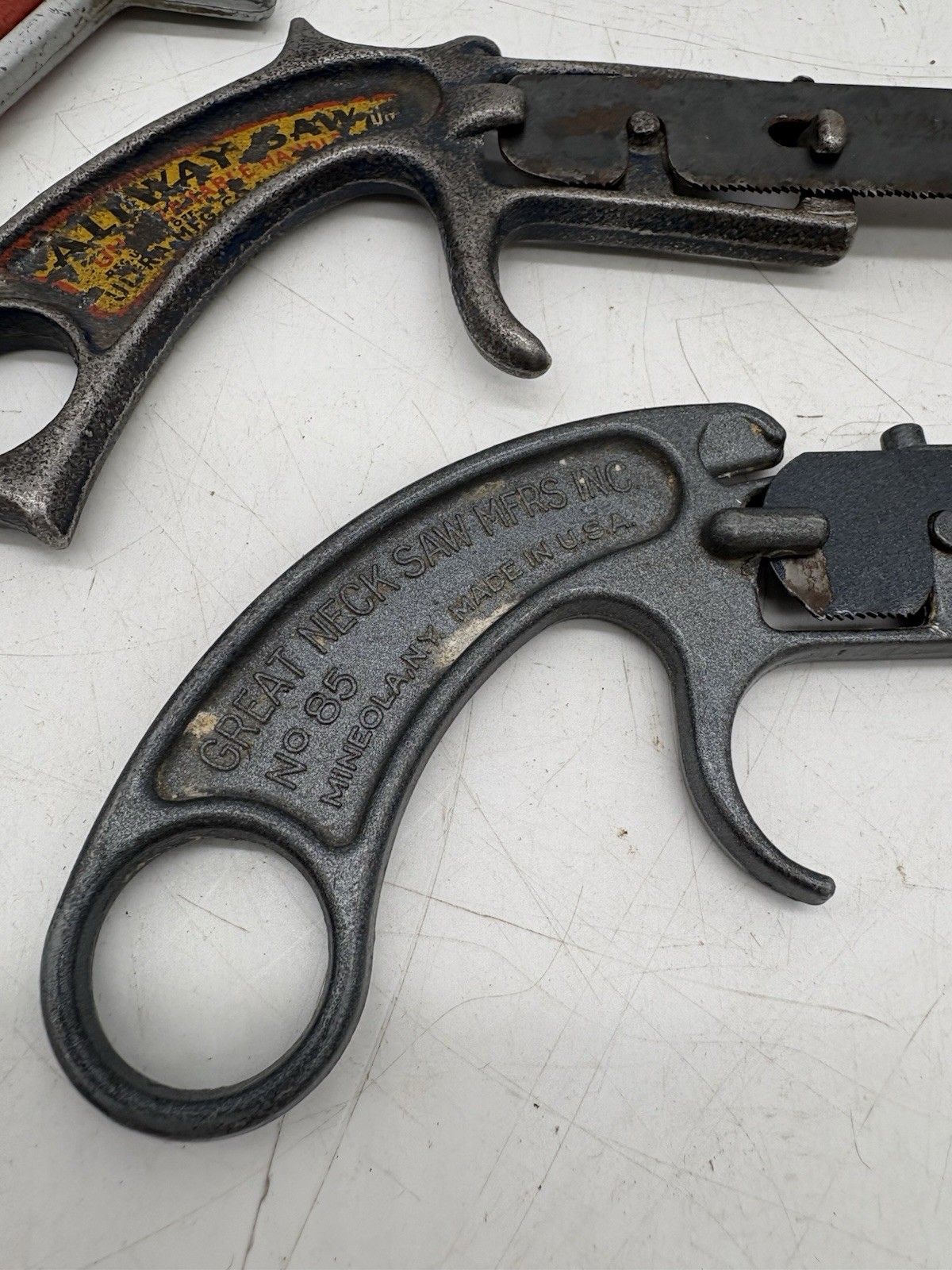 Lot of 4 Pistol Grip Keyhole Saws Great Neck #85 Allway Handy Stanley Handyman