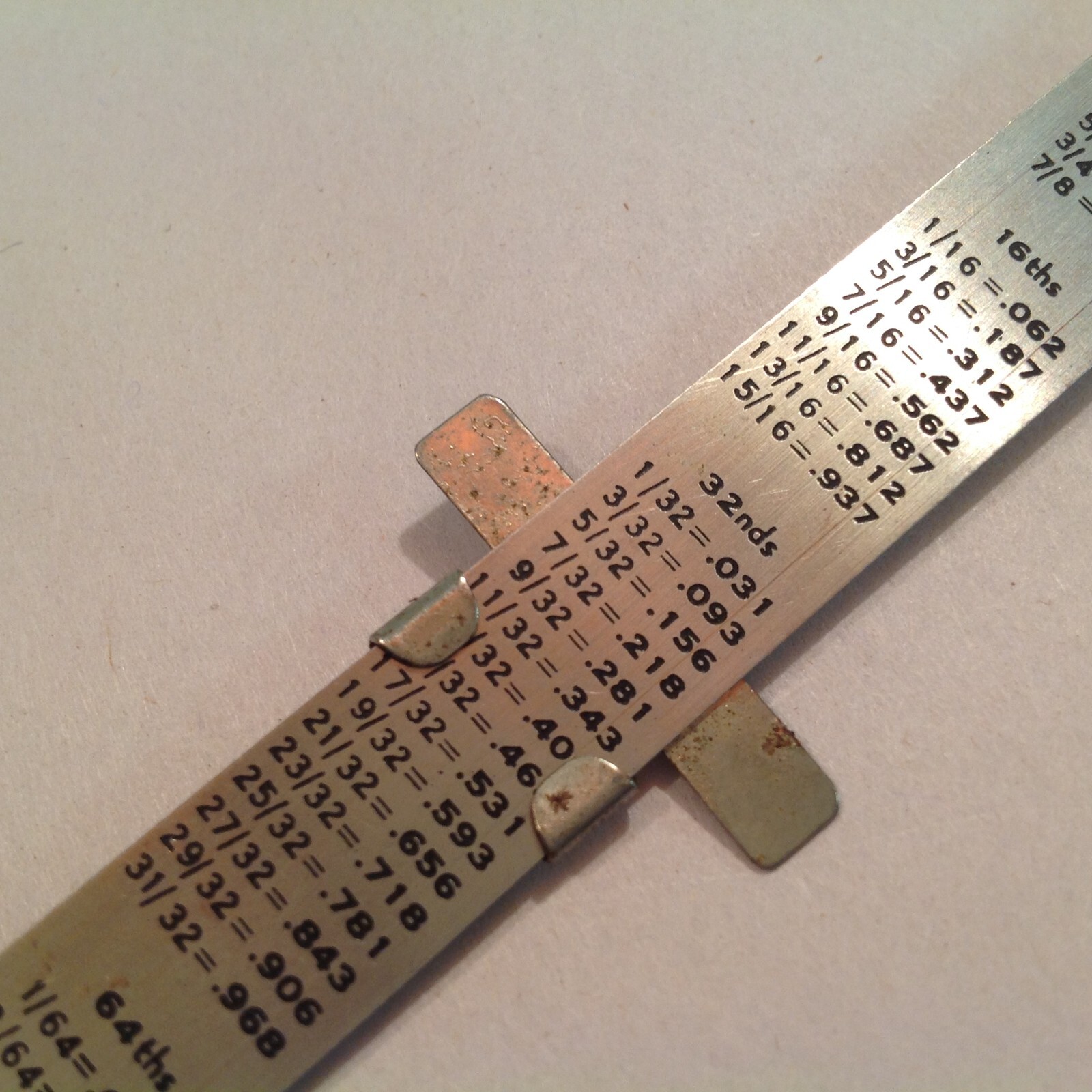 Vintage Edgcomb Steel Company Pocket Clip Slide Ruler Depth Gauge Executive Tool