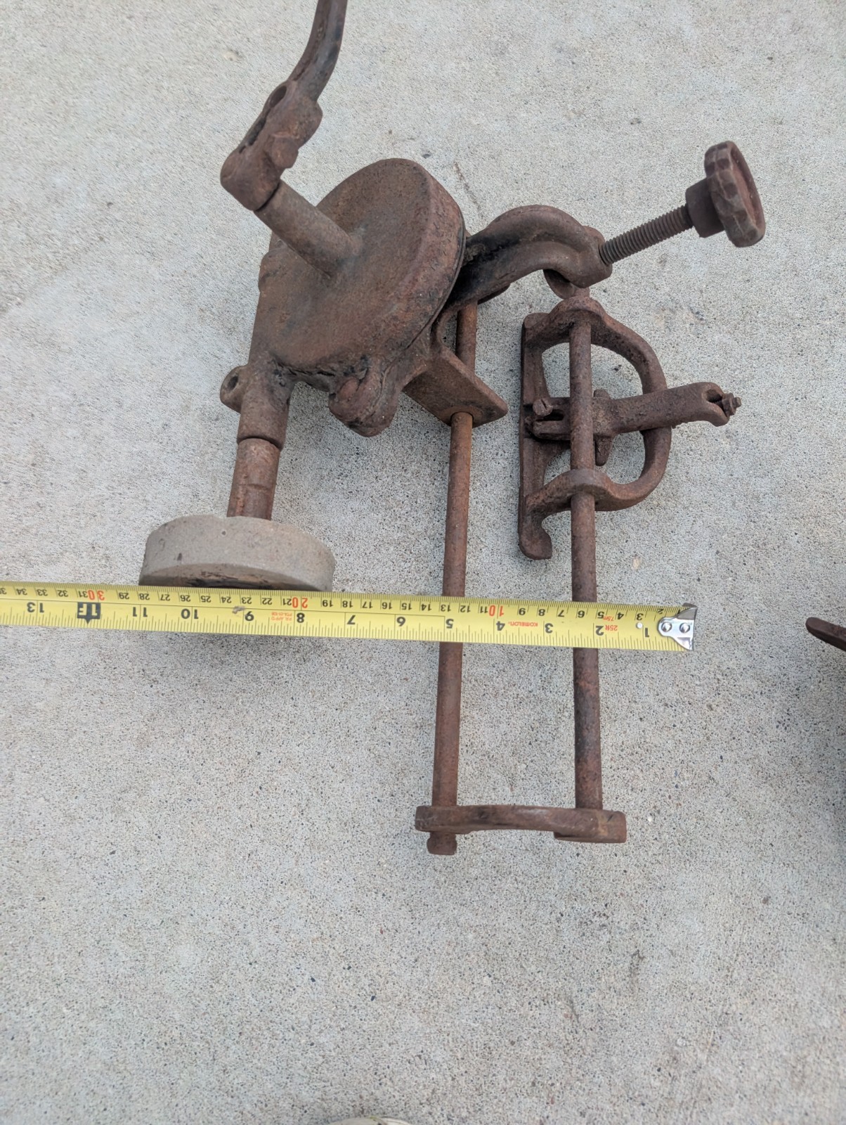 Pair Of Antique Grinders Bench Mount Hand Crank Black Wood Handle Luther 1916