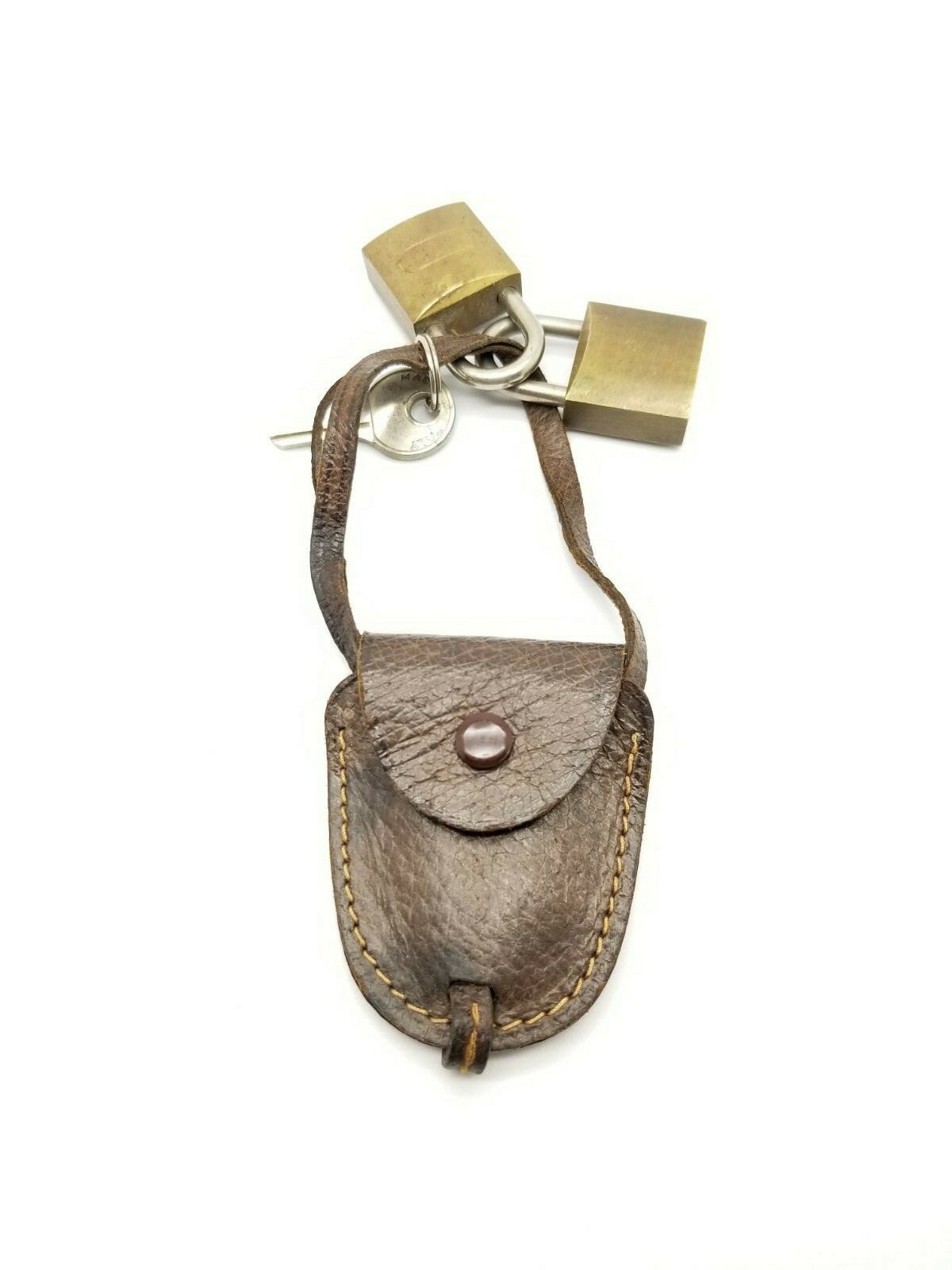 Gucci Luggage Padlock/Key and Leather Pouch
