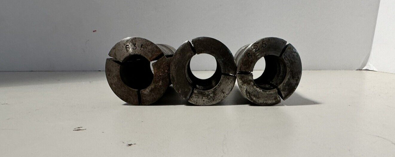 Lot of 3 Vintage Machining Lathe Mill Collet 625 635 669