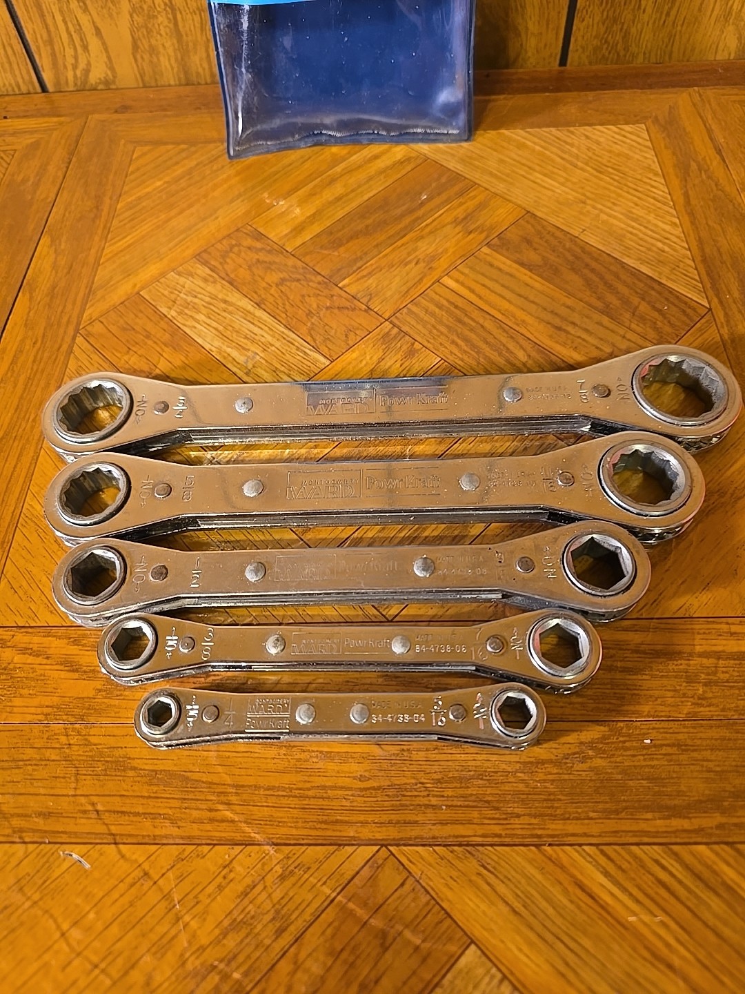 Vintage Powr-Kraft 5 Pc. Box-End Ratchet Wrench Set – MINT
