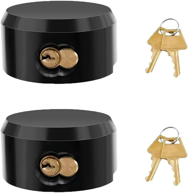 2 Pack Hidden Shackle Padlock Keyed Alike Heavy Duty Trailer Puck Black | Traile