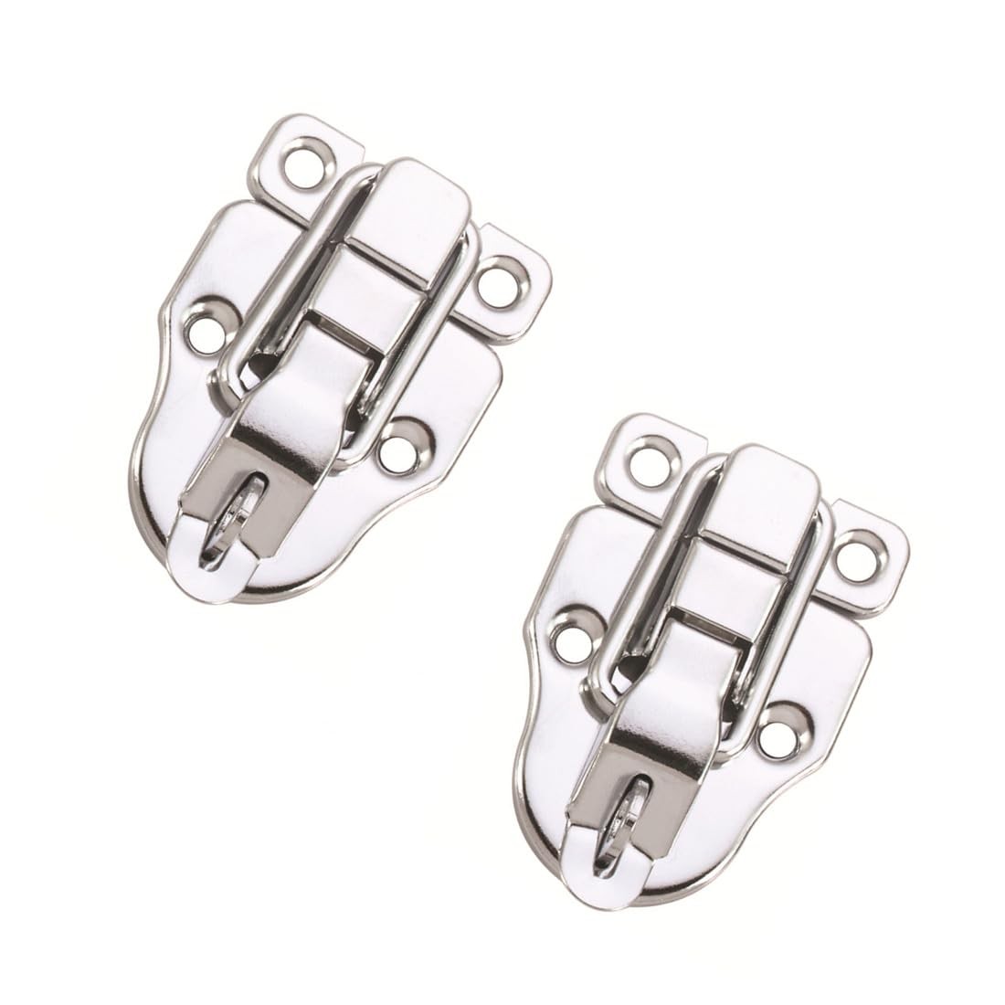 10Pack Metal Duckbilled Box Hasp Lock Toggle Latch Catch for Wooden Silver