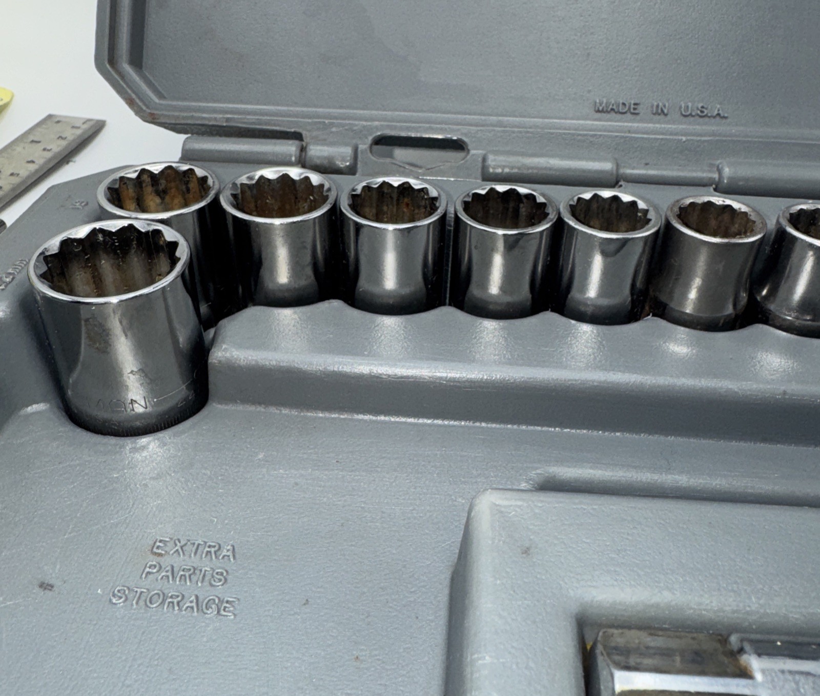 Rare Sears Craftsman USA 1/2” Drive Socket Set 34791 Permanex Case Metric