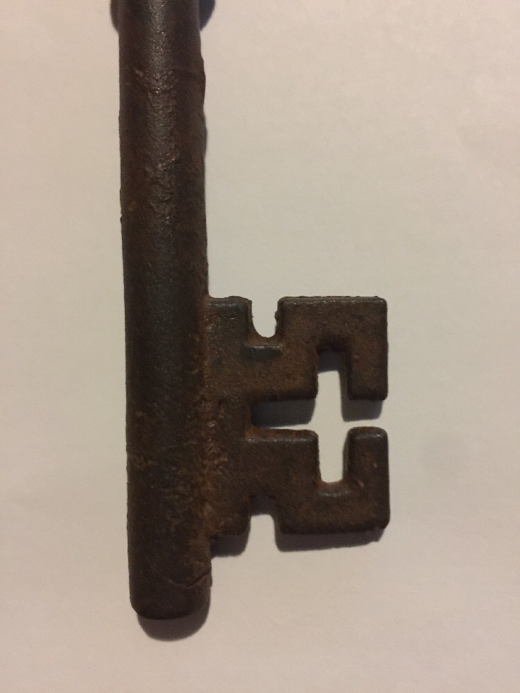 Victorian Master Door Cast Iron Skeleton Key HUGE Cathedral Patina Collector WOW