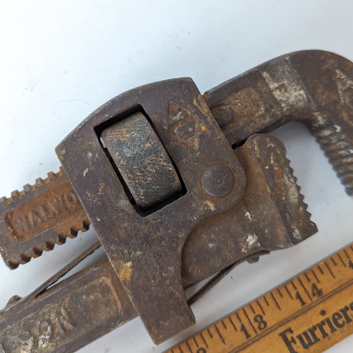 Antique Stillson Monkey Pipe Wrench No 18 USA Vtg Walworth Mfg Co 16″