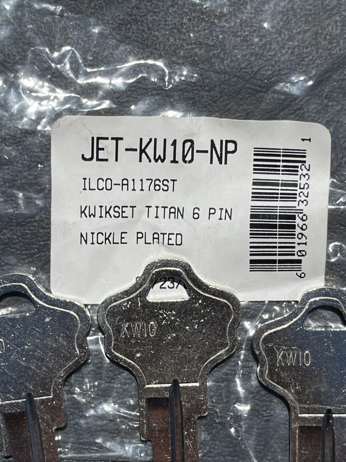 Kwikset Titan Key Blank Jet KW10 A1176ST Lot of 8 Pieces Uncut 6 Pin