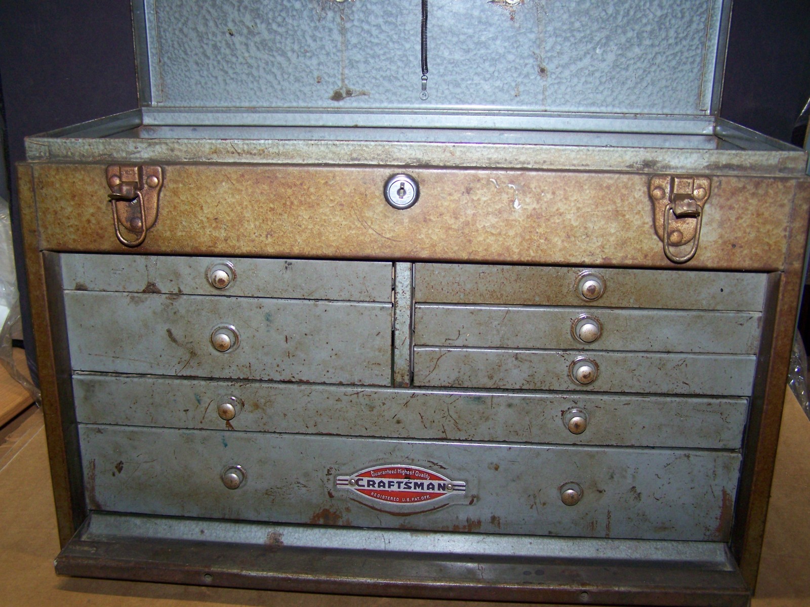 Vintage Craftsman Machinist Tool Box 7 Drawer 20 Inch Made In USA