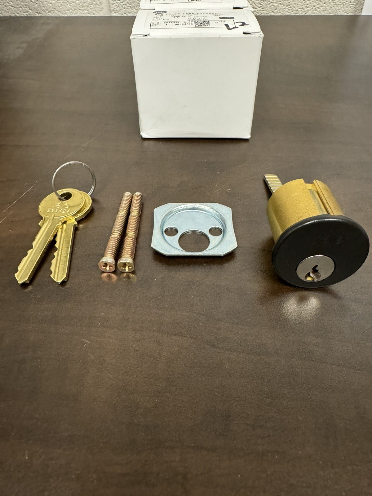 Set of 5 Yale Fixed Core Mortise Cylinders With 2 Keys ~keyed Alike