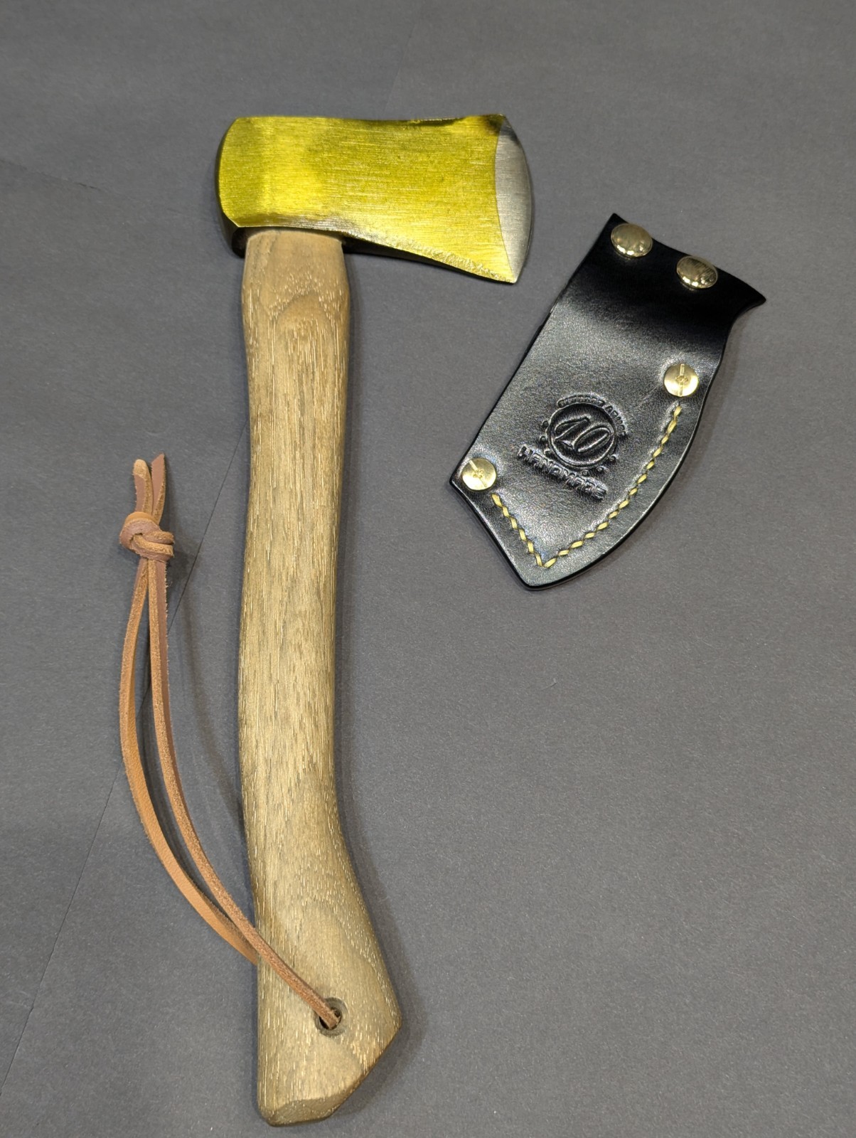 Vaughan Sportsman/Salesman/Sounding Axe Hatchet w/Cust.Handmade Leather Ax Mask