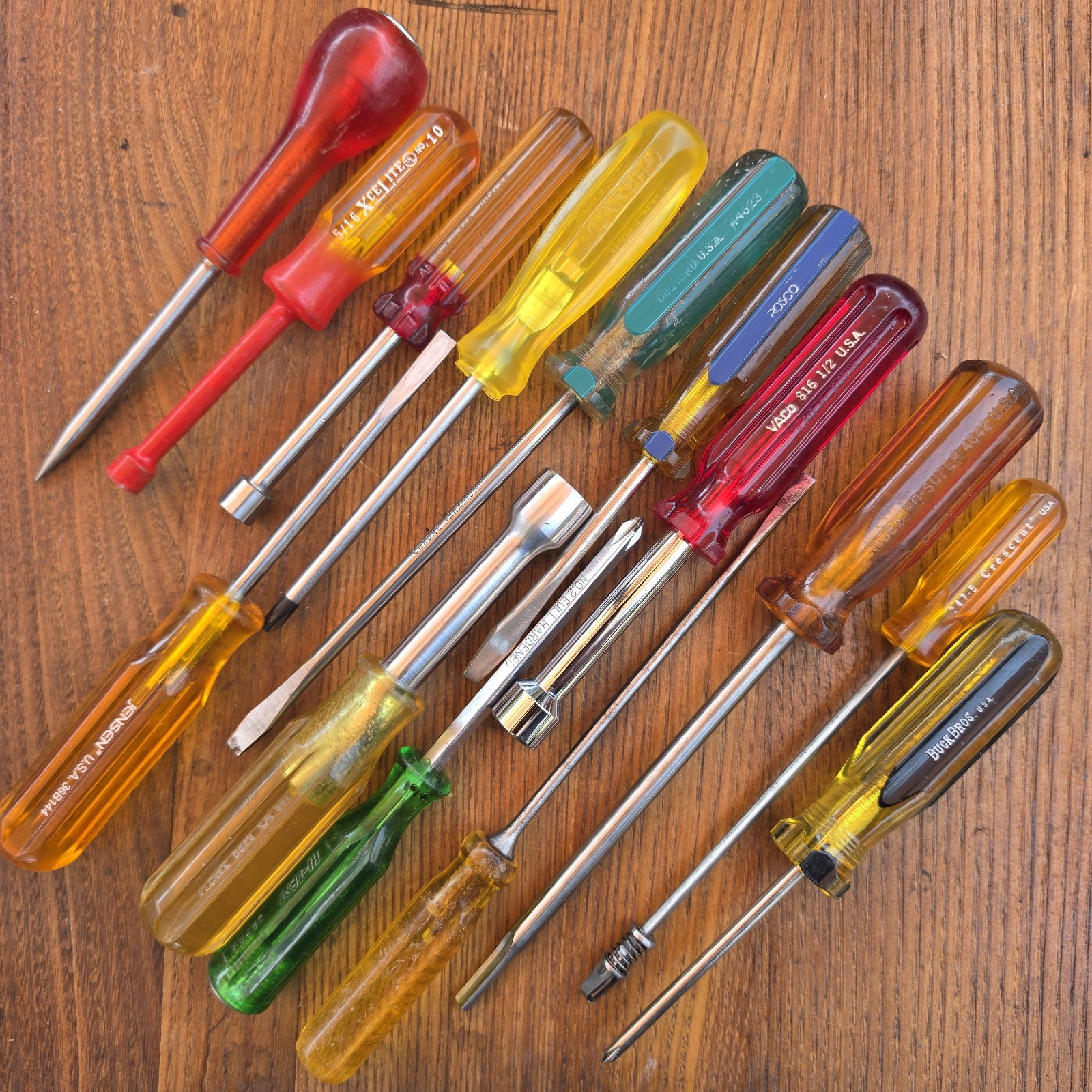 Vintage Acetate Handles Screwdriver Lot Great Condition