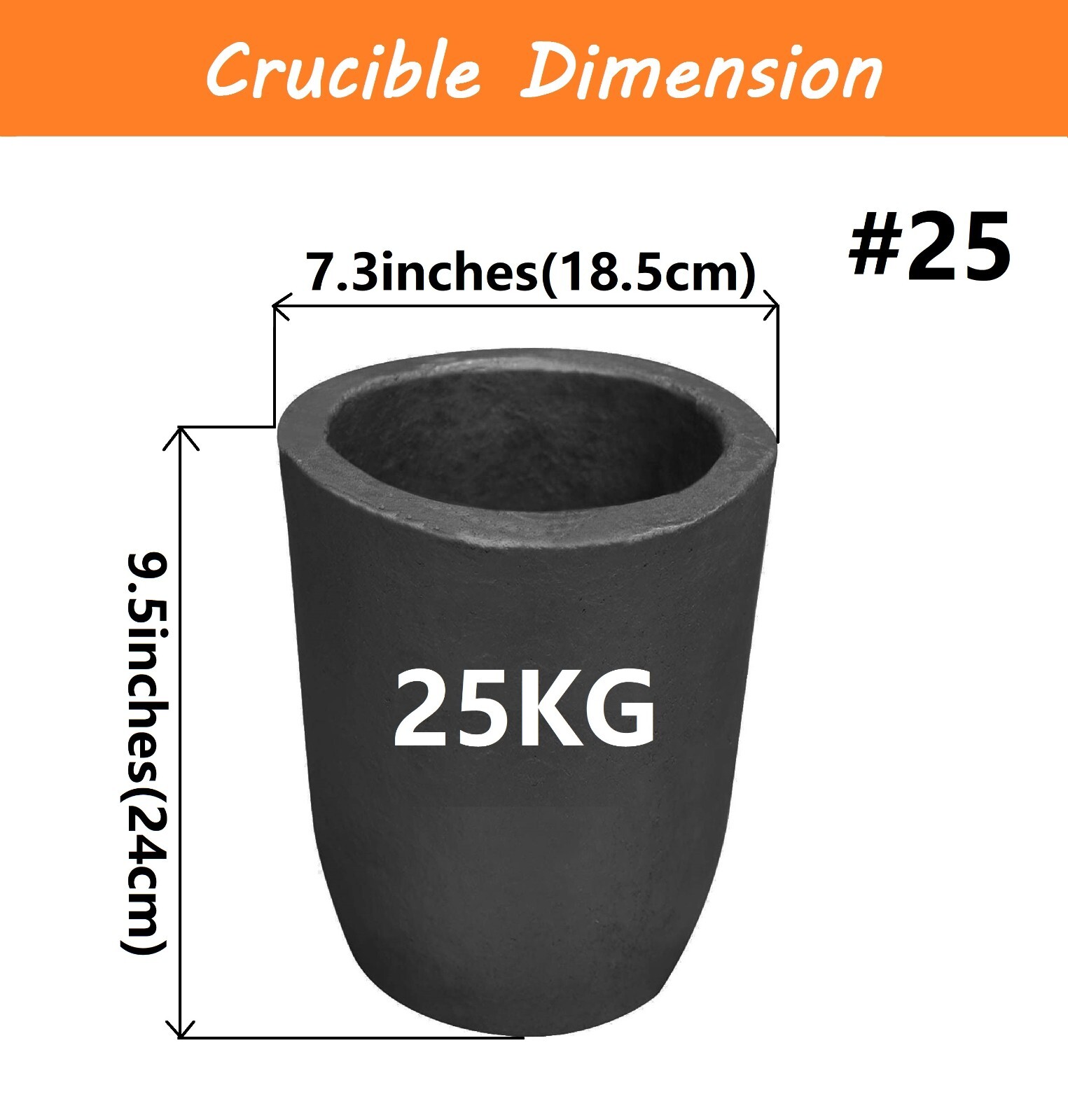 25 KG Clay Graphite Crucible for Metal Melting Foundry Tools with Casting Kit