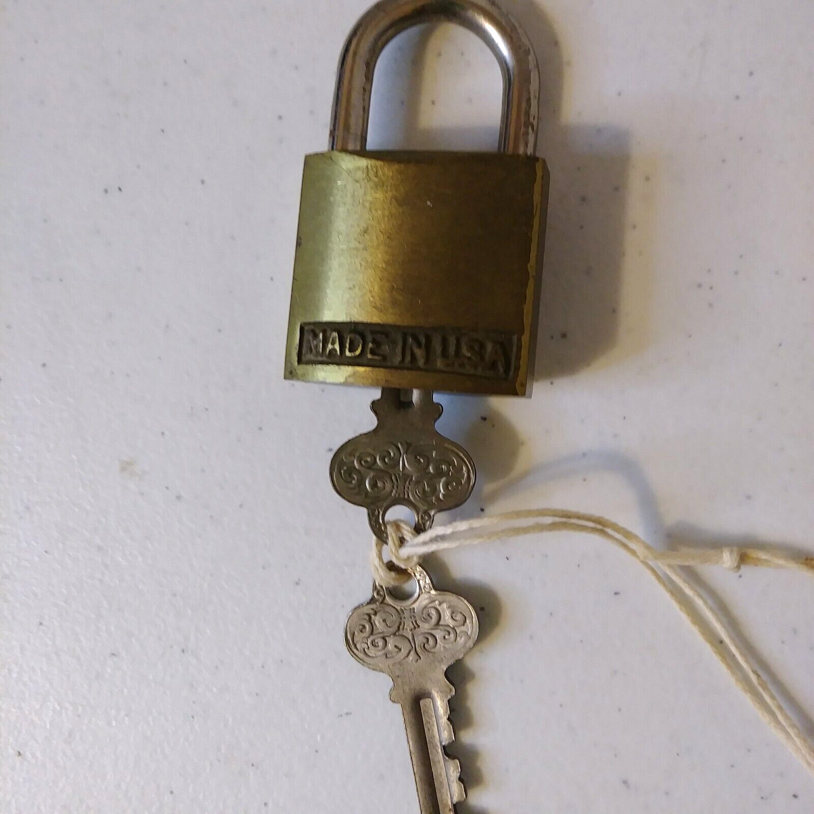 Vintage Solid Brass Super Loc Padlock and 2 Keys Made in USA