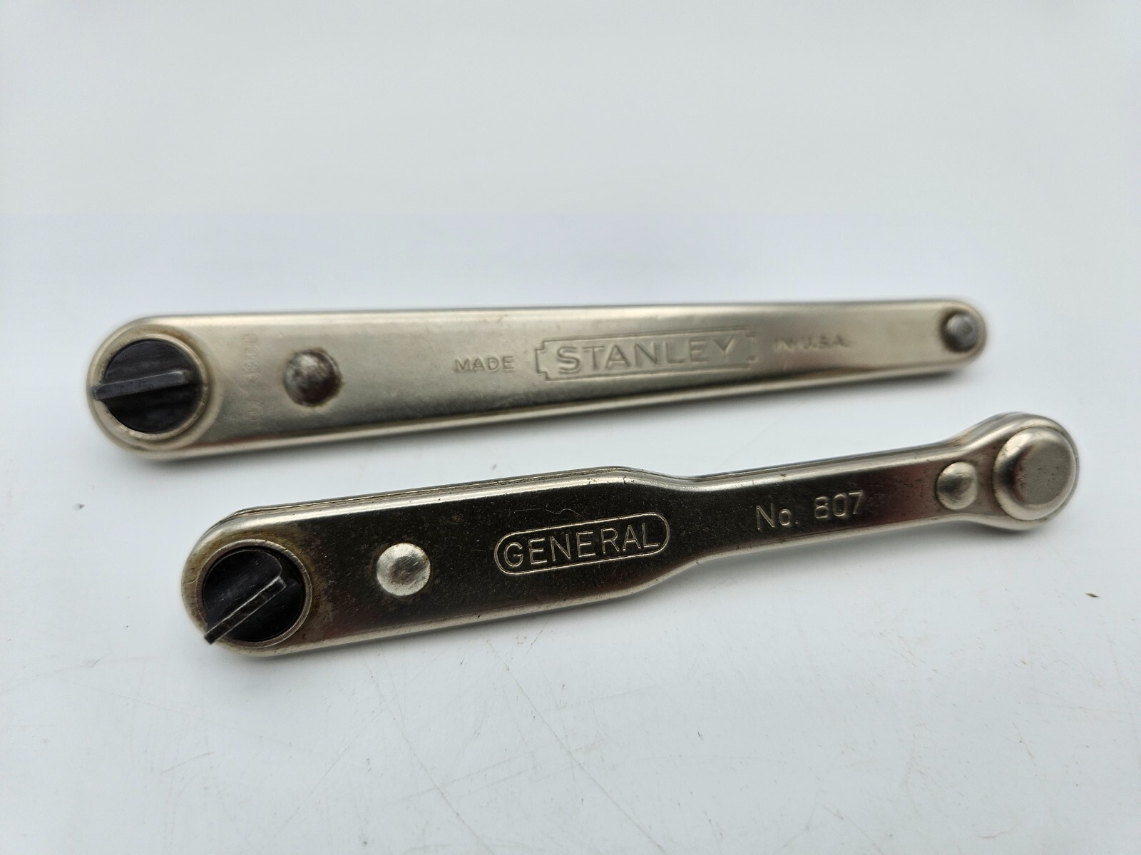 Vintage STANLEY YANKEE No 3800 and General Hardware No 807 RATCHET SCREW DRIVERS