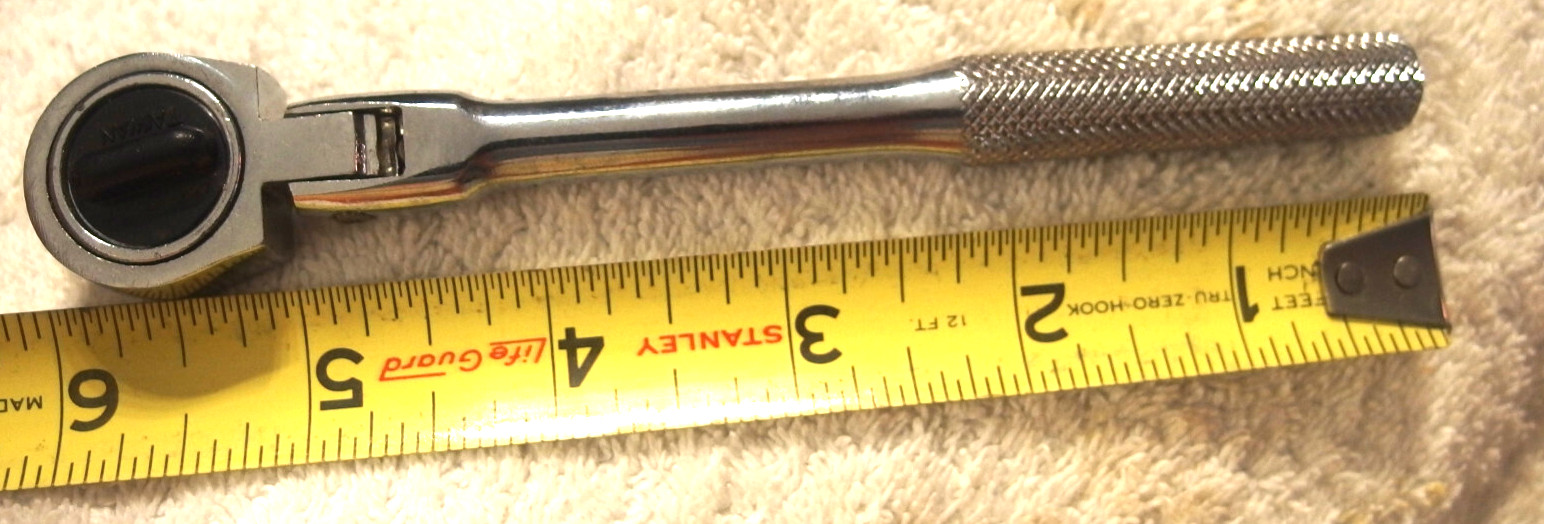 6″ 1/4″ Flex Head socket wrench, Ratchet tool,VTG,fine tooth tool