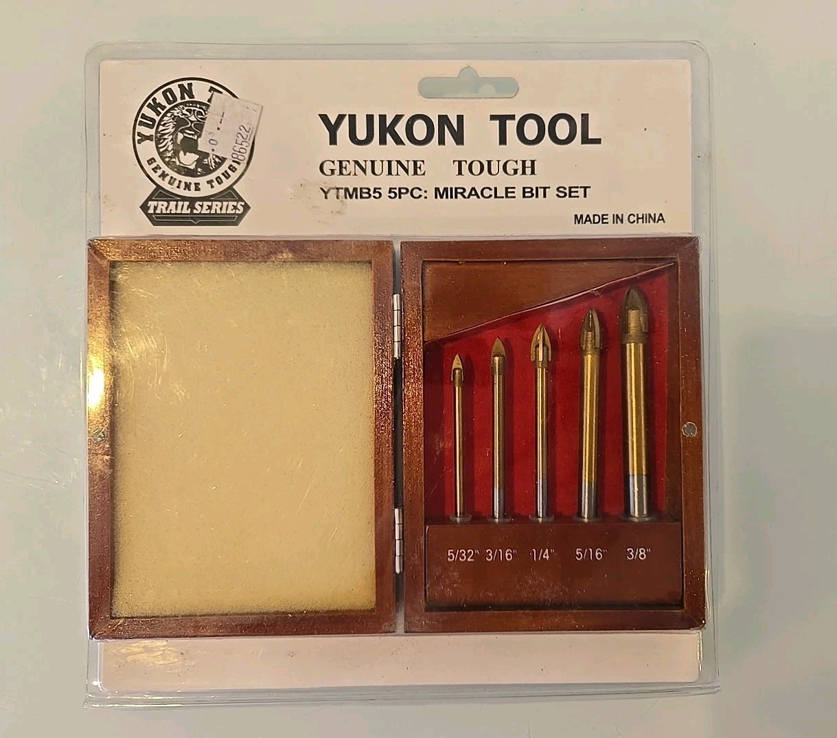 Yukon Tool genuine tough 5 piece Miracle Bit Set Model: Ytmb5 With wood box,new
