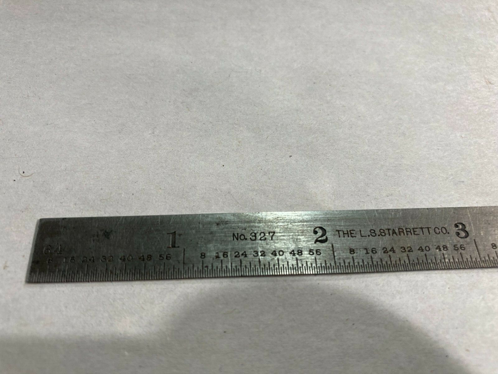Vintage Ruler LS STARRETT CO. No 327 64ths and 32nds Tempered Steel #1232