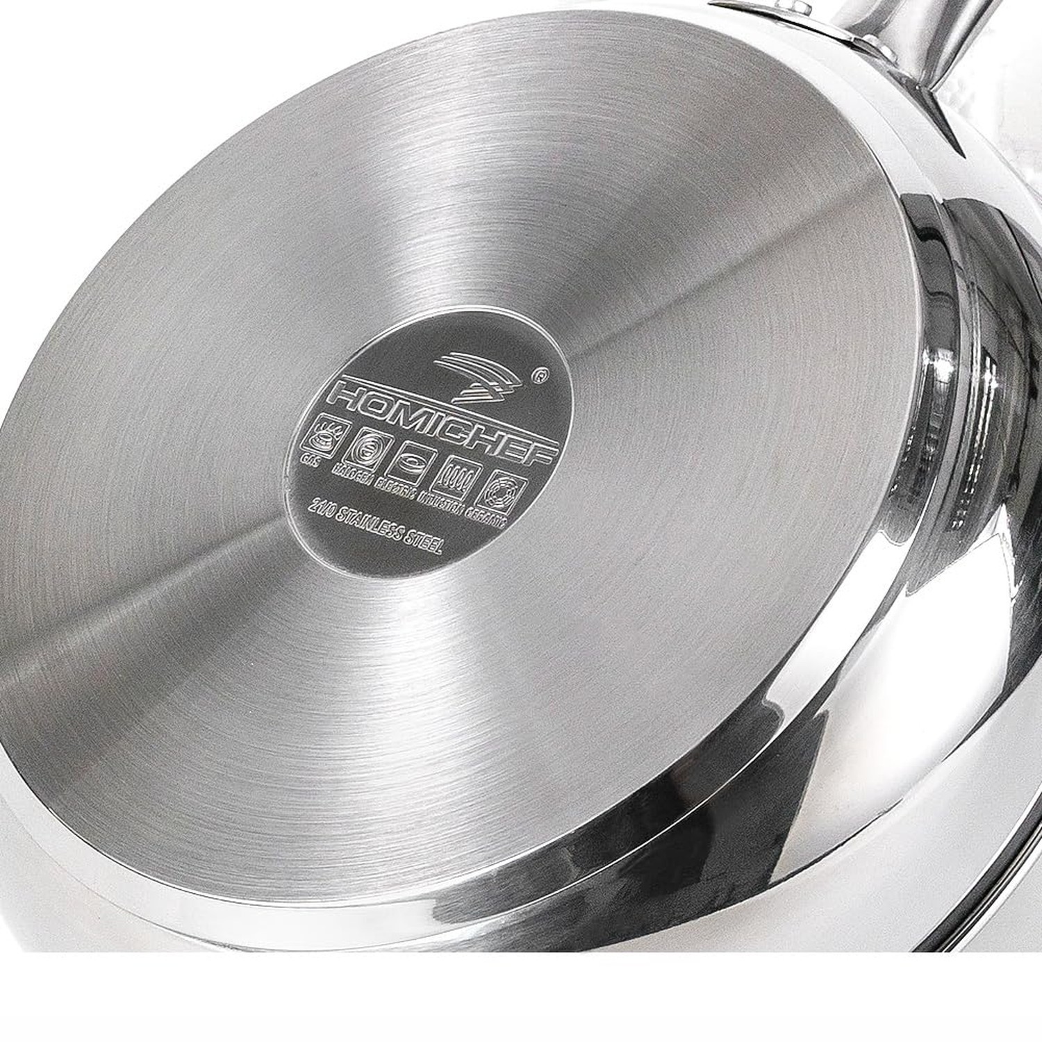 HOMICHEF Mirror Polished NICKEL FREE 8-Inch Fry Pan Stainless Steel (No Toxic…