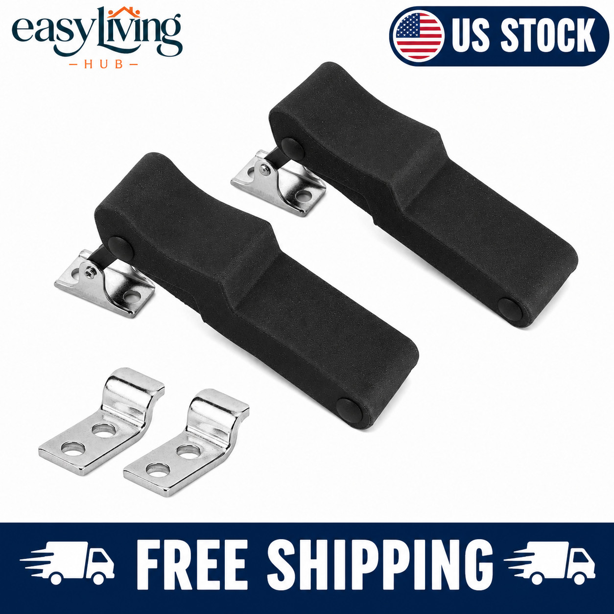 2pcs Front Storage Rack Rubber Latch Fit for Polaris Sportsman 2 Pack, Black