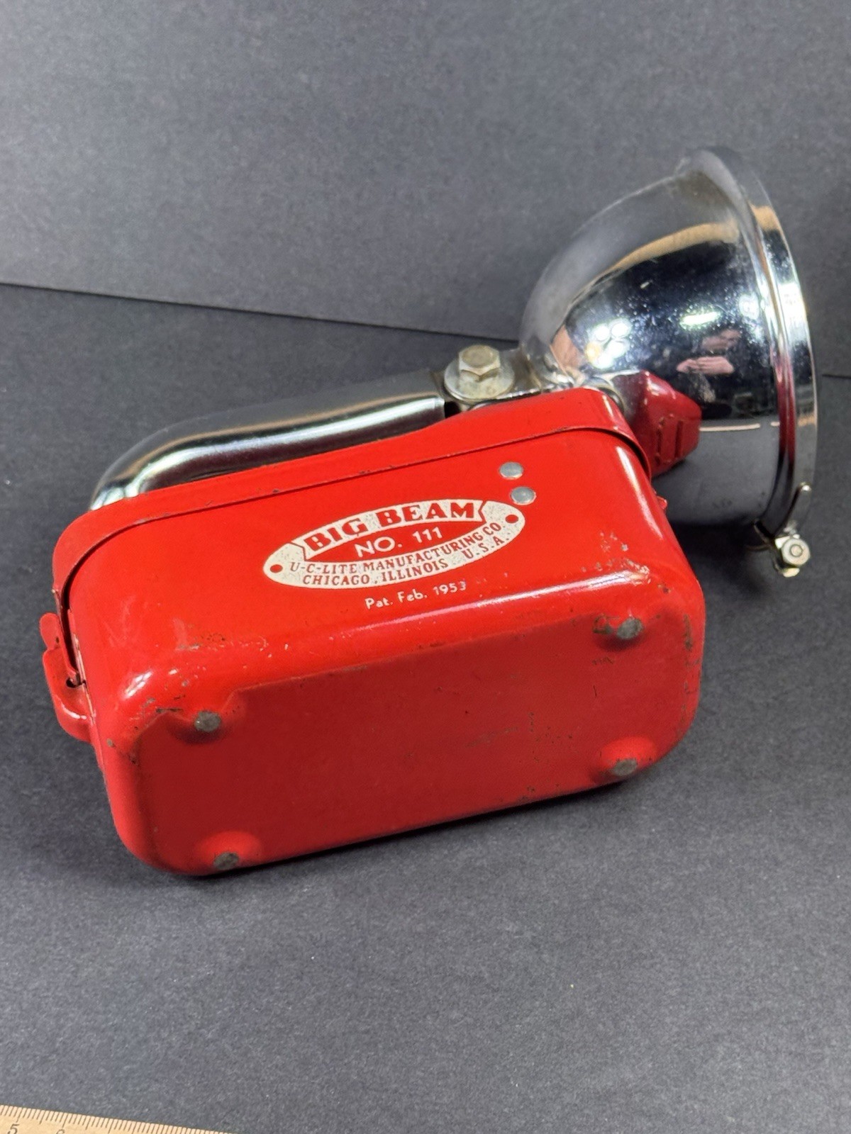 Vintage Big Beam No. 111 Flashlight Red Lantern Untested